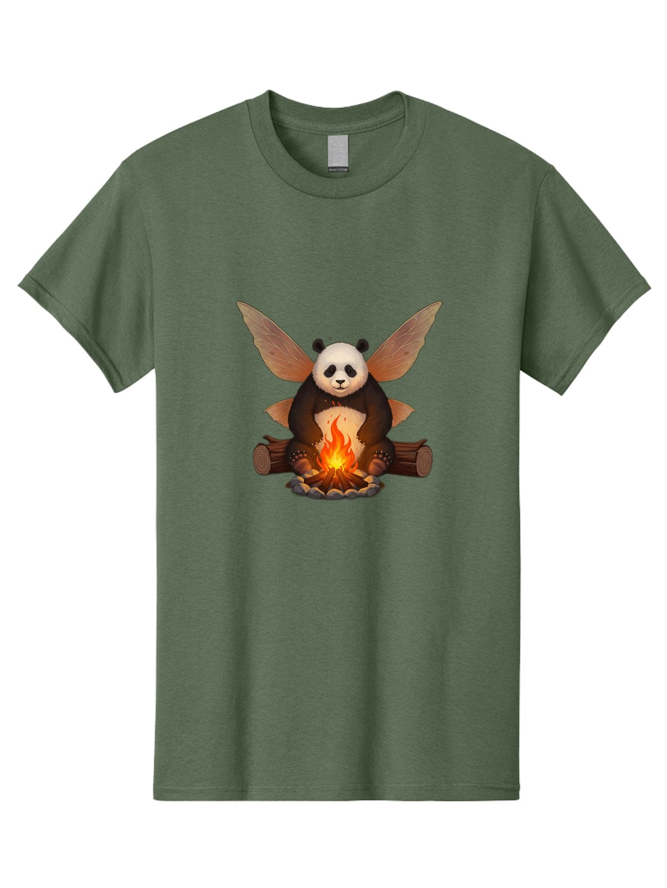 Panda-With-Wings-By-Campfire Men'S Graphic Tee, 100% Cotton, Comfortable Casual Summer Wear, Machine Washable, Vintage Camera, Old Camera, Antique Camera, Black Camera, Classic Photography, Photography Equipment, Nostalgic Device, Film Camera, Baf340
