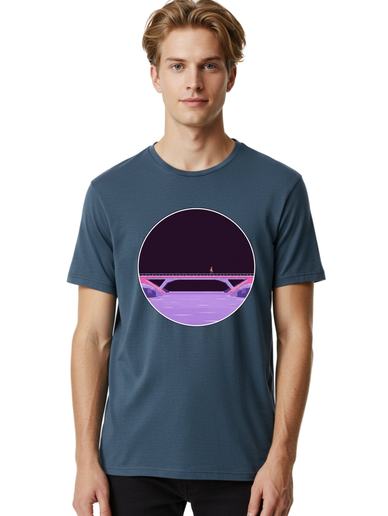 Person-On-Bridge Men'S Graphic Tee, 100% Cotton, Comfortable Casual Summer Wear, Machine Washable, Vintage Camera, Old Camera, Antique Camera, Black Camera, Classic Photography, Photography Equipment, Nostalgic Device, Film Camera, Camera Art Baf345 24