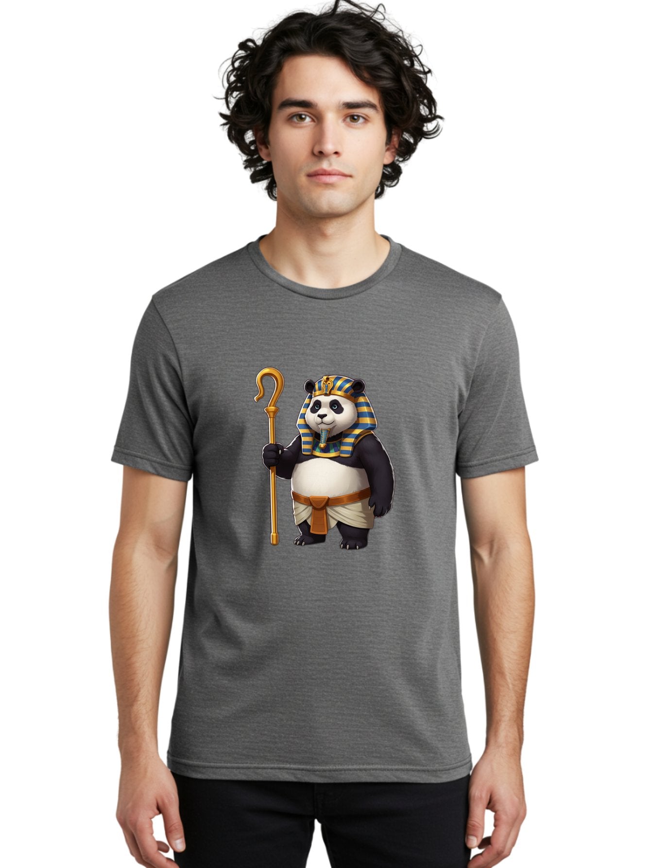 Pharaoh-Panda-1 Men'S Graphic Tee, 100% Cotton, Comfortable Casual Summer Wear, Machine Washable, Vintage Camera, Old Camera, Antique Camera, Black Camera, Classic Photography, Photography Equipment, Nostalgic Device, Film Camera, Camera Art Baf346 27