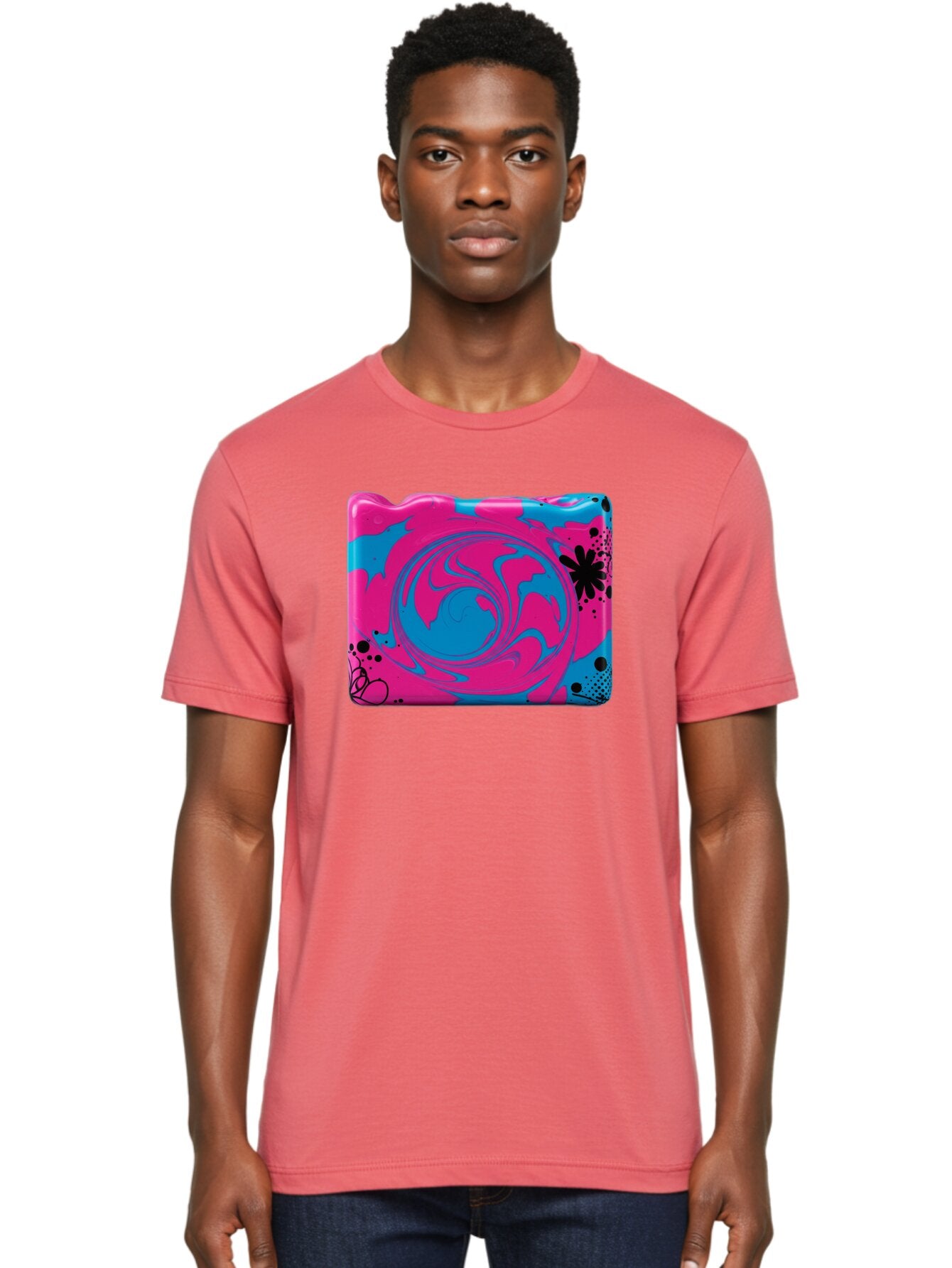 Pink-Blue-Swirl Men'S Graphic Tee, 100% Cotton, Comfortable Casual Summer Wear, Machine Washable, Vintage Camera, Old Camera, Antique Camera, Black Camera, Classic Photography, Photography Equipment, Nostalgic Device, Film Camera, Camera Art Baf349 22
