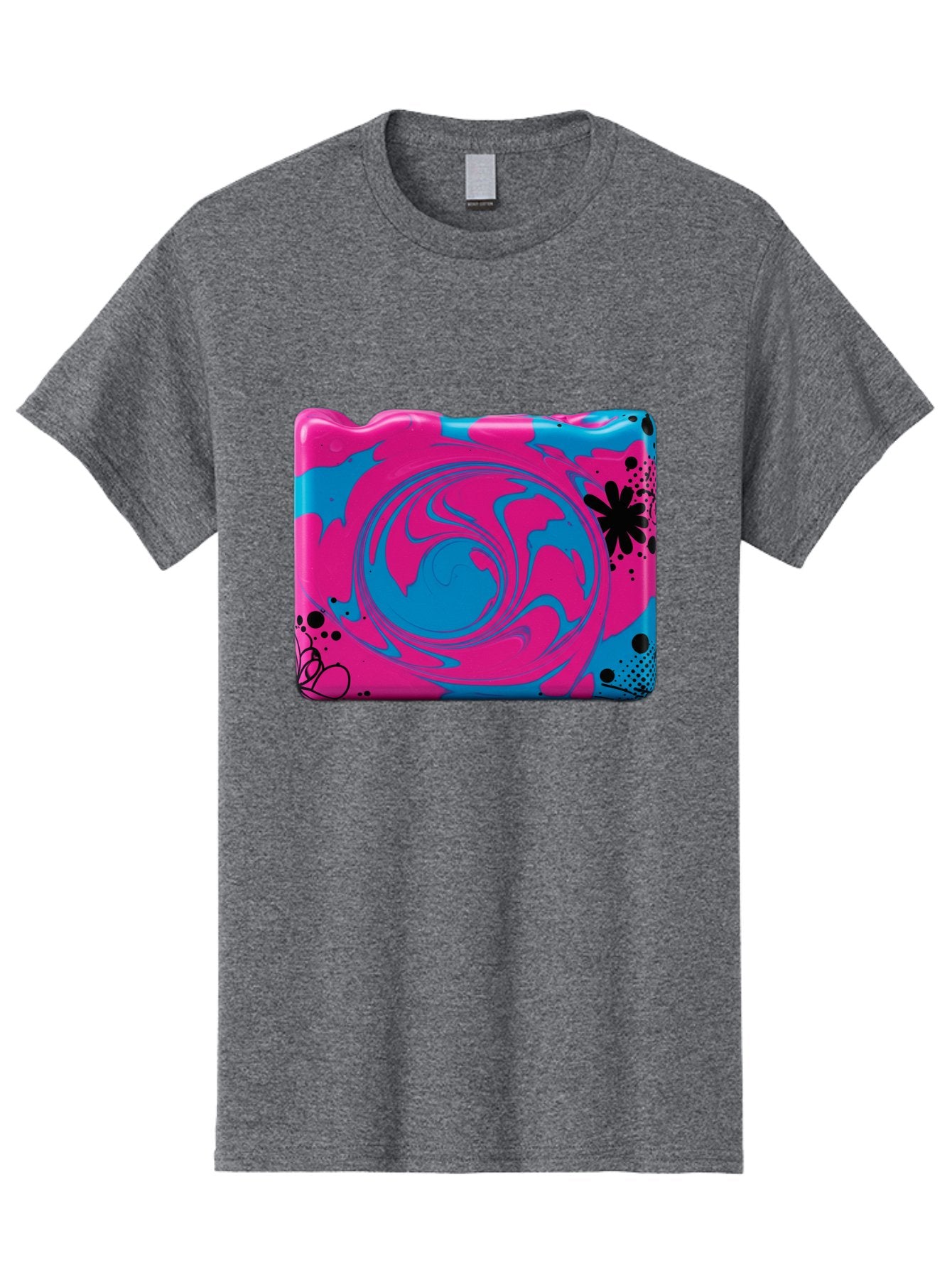 Pink-Blue-Swirl Men'S Graphic Tee, 100% Cotton, Comfortable Casual Summer Wear, Machine Washable, Vintage Camera, Old Camera, Antique Camera, Black Camera, Classic Photography, Photography Equipment, Nostalgic Device, Film Camera, Camera Art Baf349