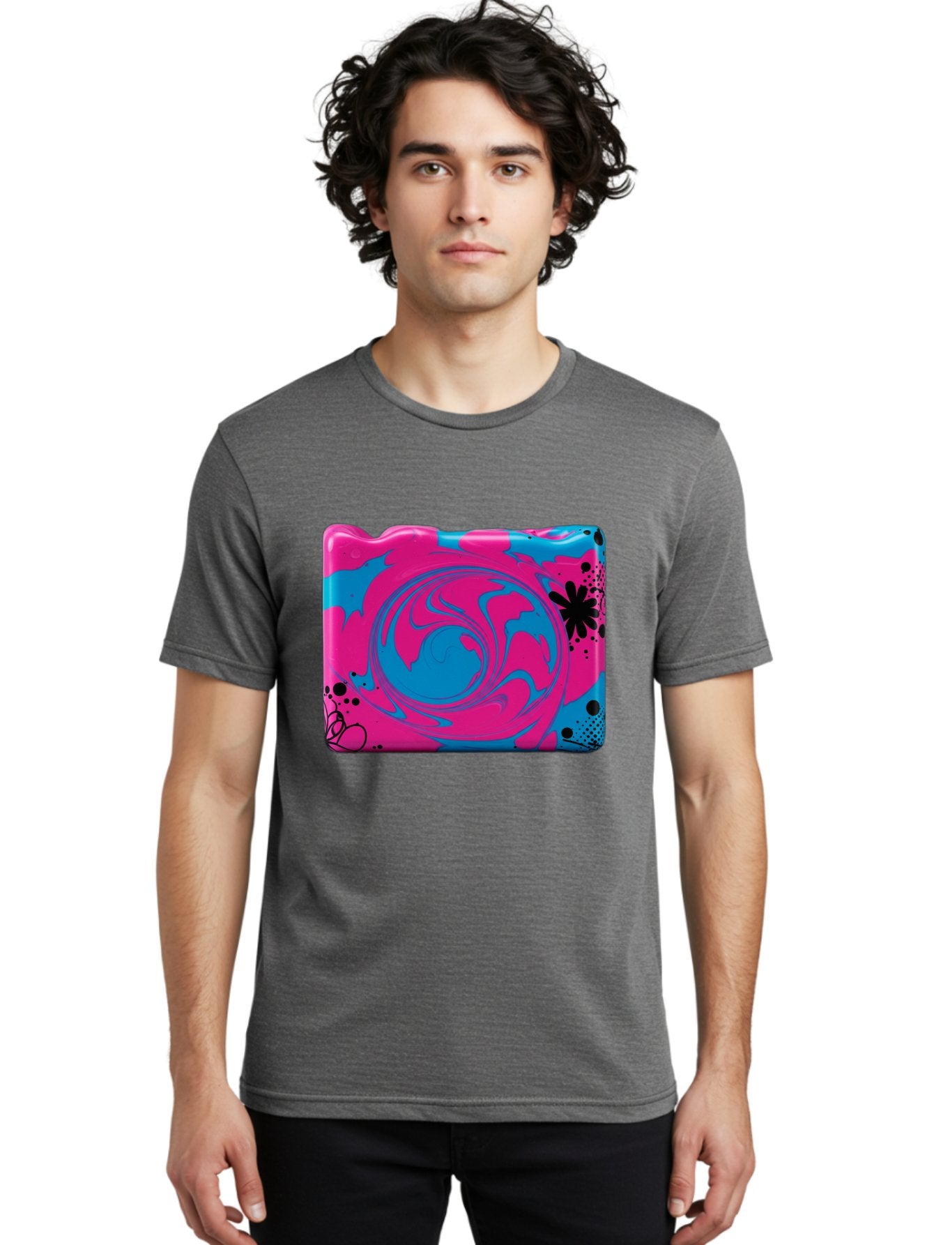 Pink-Blue-Swirl Men'S Graphic Tee, 100% Cotton, Comfortable Casual Summer Wear, Machine Washable, Vintage Camera, Old Camera, Antique Camera, Black Camera, Classic Photography, Photography Equipment, Nostalgic Device, Film Camera, Camera Art Baf349 19