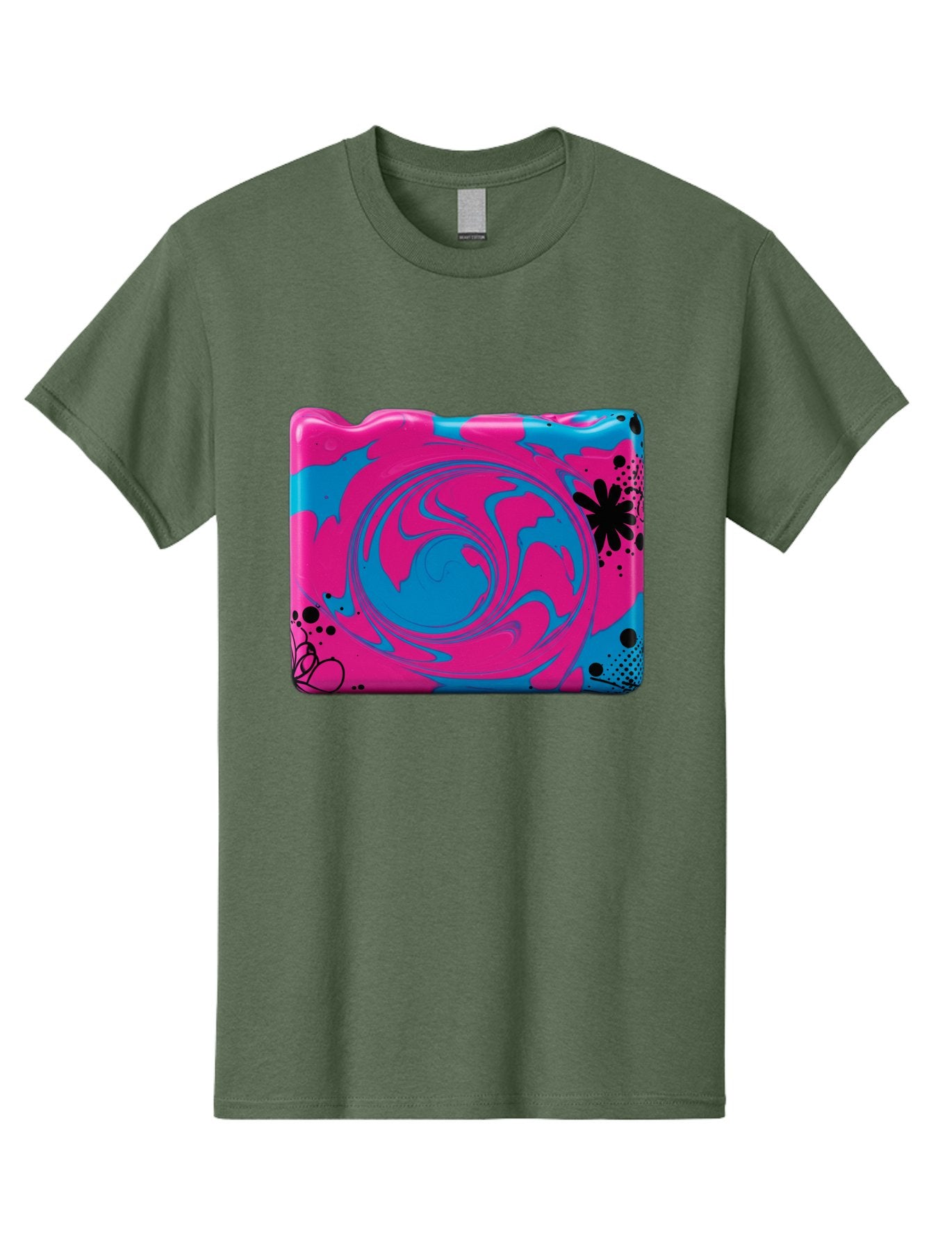 Pink-Blue-Swirl Men'S Graphic Tee, 100% Cotton, Comfortable Casual Summer Wear, Machine Washable, Vintage Camera, Old Camera, Antique Camera, Black Camera, Classic Photography, Photography Equipment, Nostalgic Device, Film Camera, Camera Art Baf349