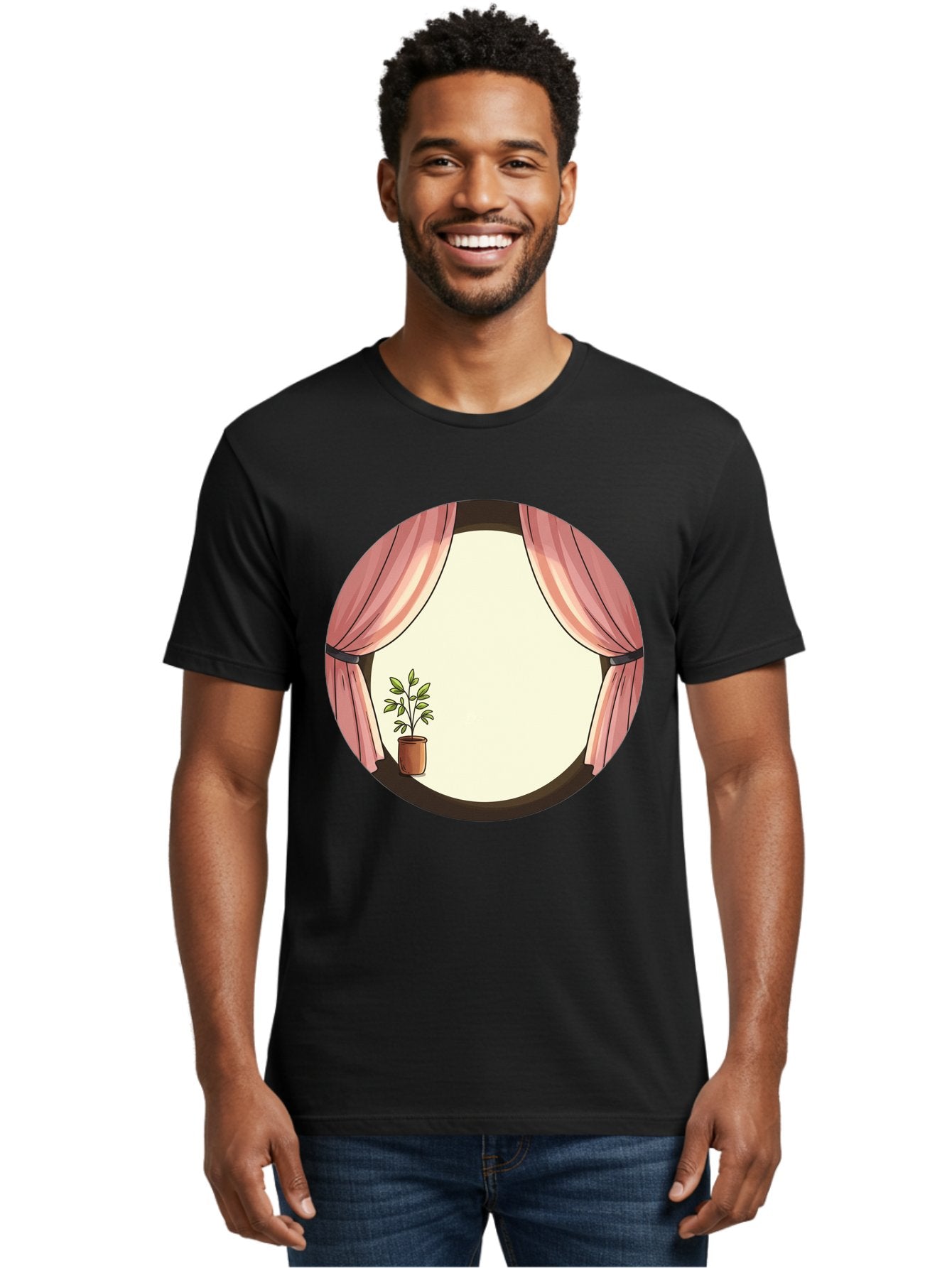 Pink-Curtain-Potted-Plant Men'S Graphic Tee, 100% Cotton, Comfortable Casual Summer Wear, Machine Washable, Vintage Camera, Old Camera, Antique Camera, Black Camera, Classic Photography, Photography Equipment, Nostalgic Device, Film Camera, Baf350 28