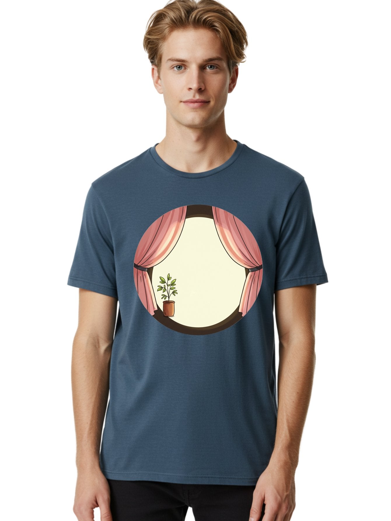 Pink-Curtain-Potted-Plant Men'S Graphic Tee, 100% Cotton, Comfortable Casual Summer Wear, Machine Washable, Vintage Camera, Old Camera, Antique Camera, Black Camera, Classic Photography, Photography Equipment, Nostalgic Device, Film Camera, Baf350 21