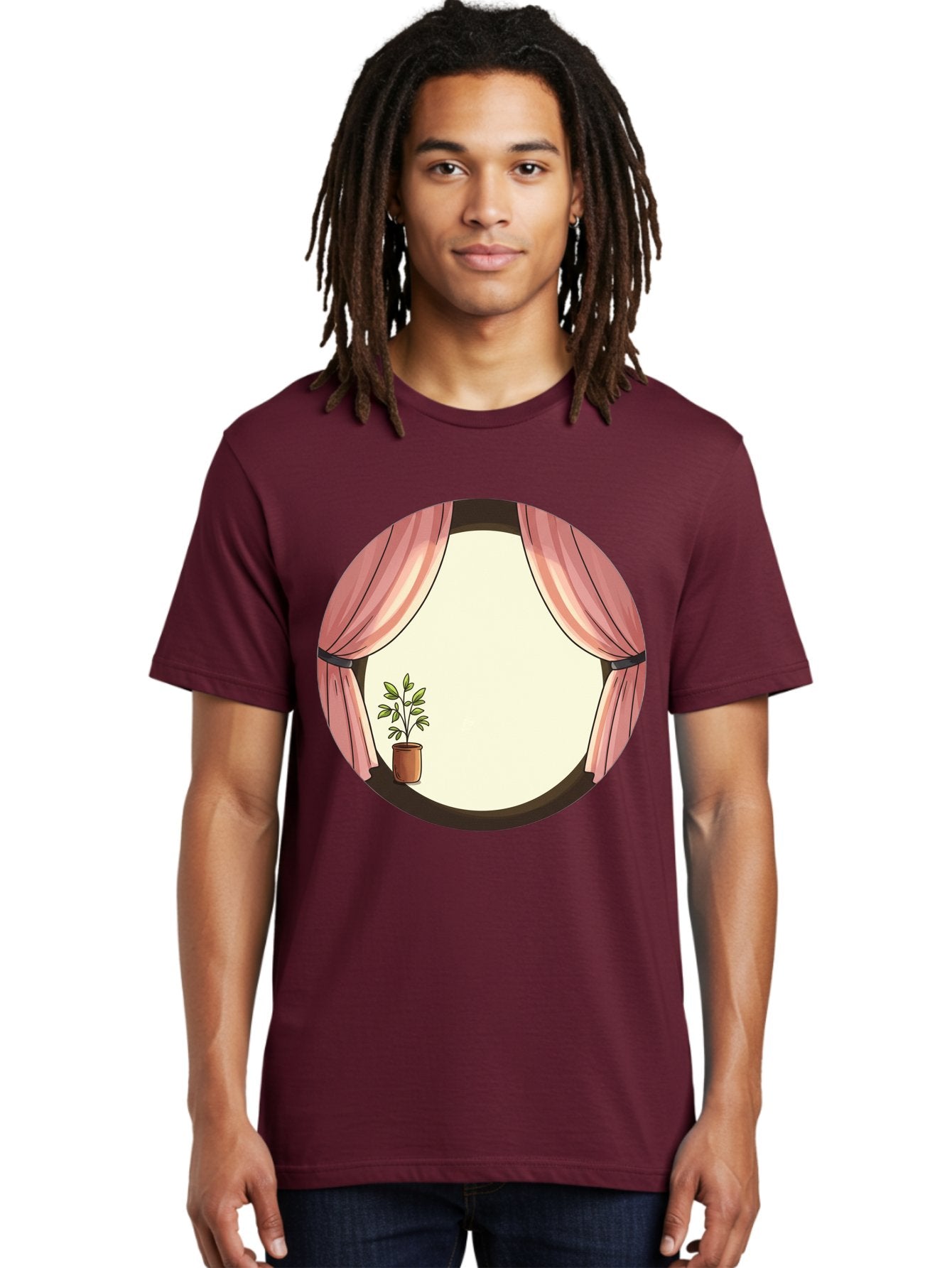 Pink-Curtain-Potted-Plant Men'S Graphic Tee, 100% Cotton, Comfortable Casual Summer Wear, Machine Washable, Vintage Camera, Old Camera, Antique Camera, Black Camera, Classic Photography, Photography Equipment, Nostalgic Device, Film Camera, Baf350 25