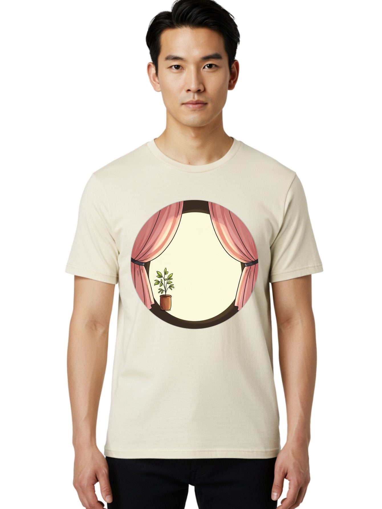 Pink-Curtain-Potted-Plant Men'S Graphic Tee, 100% Cotton, Comfortable Casual Summer Wear, Machine Washable, Vintage Camera, Old Camera, Antique Camera, Black Camera, Classic Photography, Photography Equipment, Nostalgic Device, Film Camera, Baf350 19