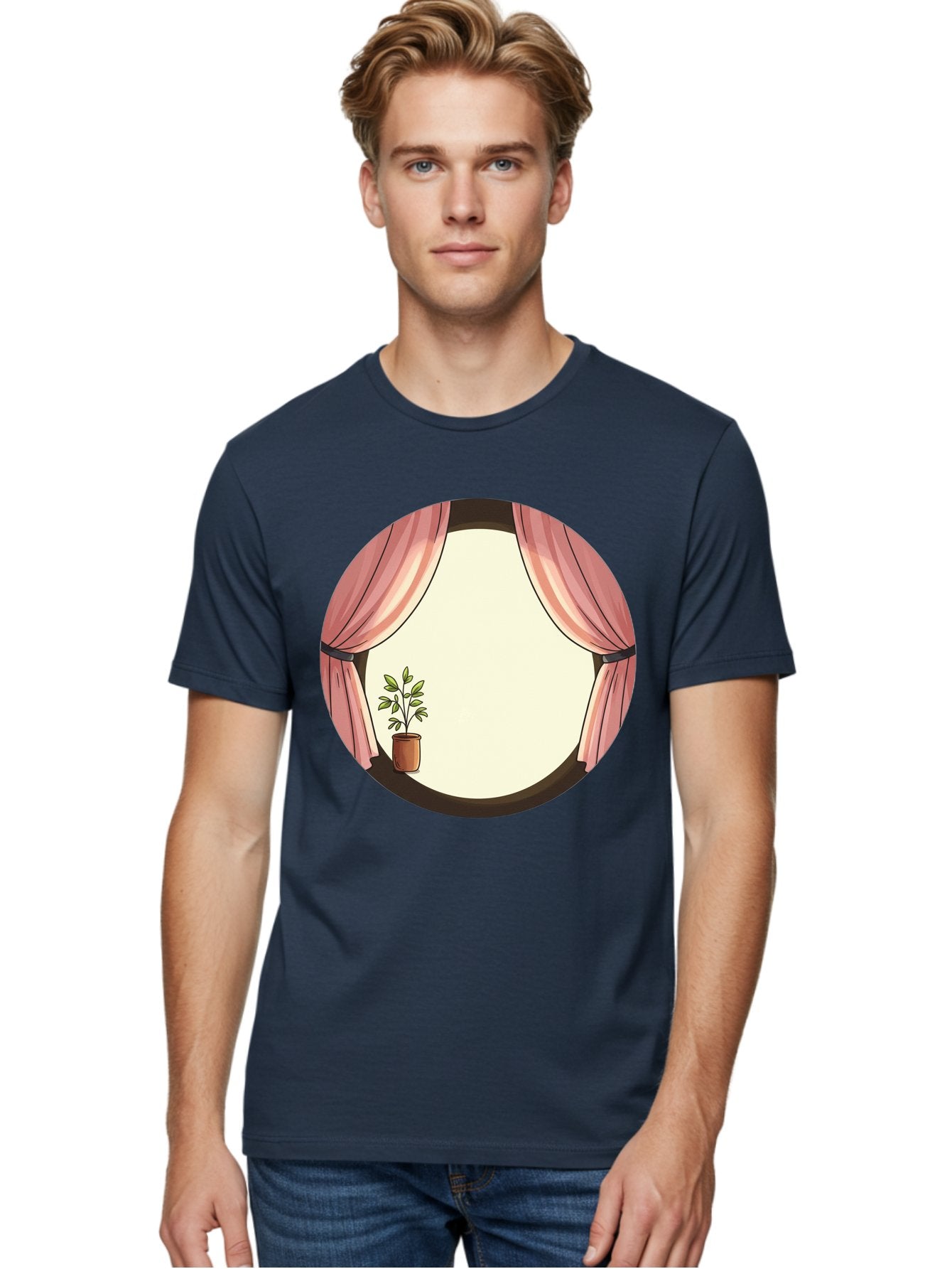 Pink-Curtain-Potted-Plant Men'S Graphic Tee, 100% Cotton, Comfortable Casual Summer Wear, Machine Washable, Vintage Camera, Old Camera, Antique Camera, Black Camera, Classic Photography, Photography Equipment, Nostalgic Device, Film Camera, Baf350 26