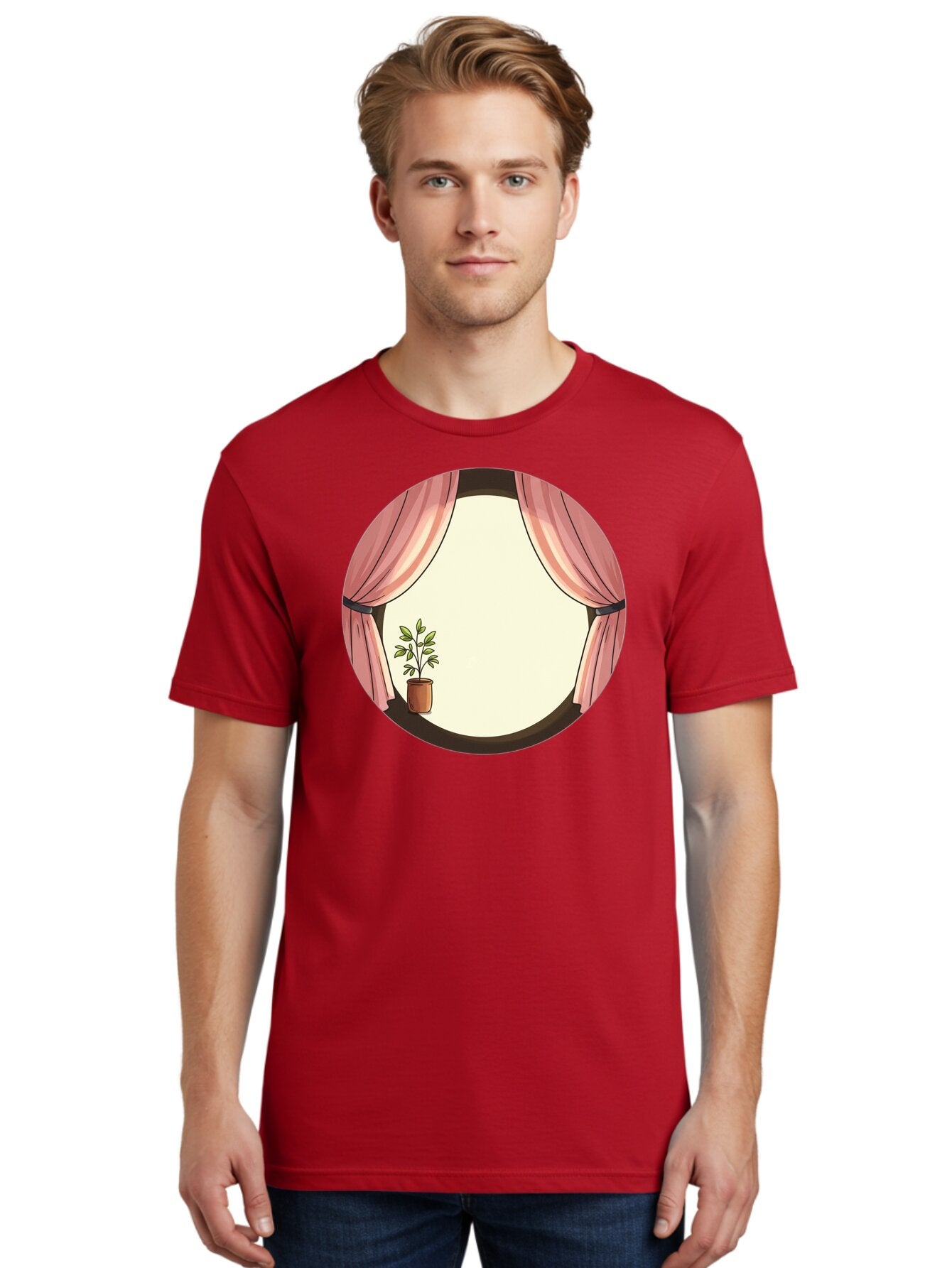 Pink-Curtain-Potted-Plant Men'S Graphic Tee, 100% Cotton, Comfortable Casual Summer Wear, Machine Washable, Vintage Camera, Old Camera, Antique Camera, Black Camera, Classic Photography, Photography Equipment, Nostalgic Device, Film Camera, Baf350 22