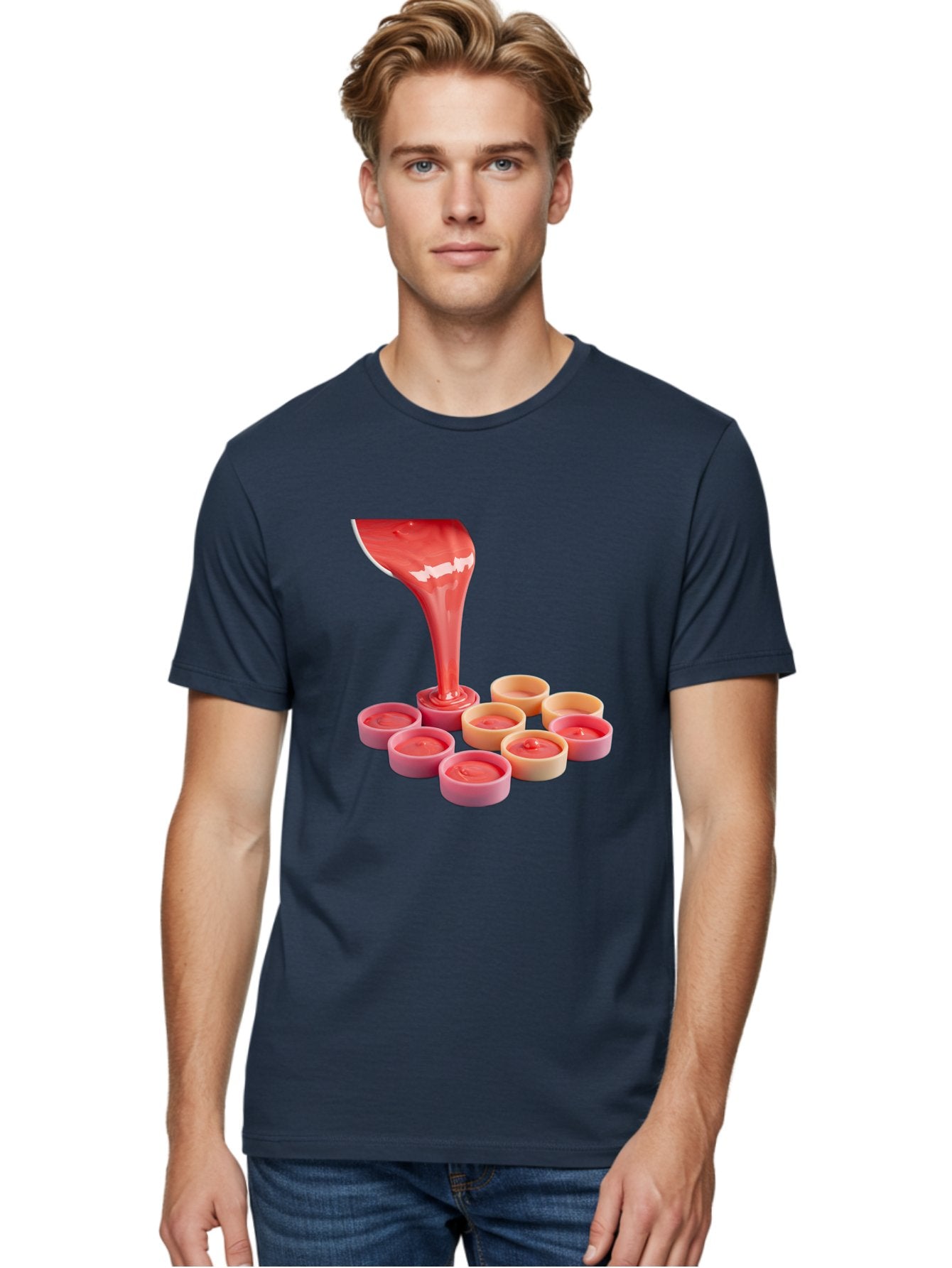 Pink-Sauce-Pouring-Into-Containers Men'S Graphic Tee, 100% Cotton, Comfortable Casual Summer Wear, Machine Washable, Vintage Camera, Old Camera, Antique Camera, Black Camera, Classic Photography, Photography Equipment, Nostalgic Device, Baf355 16