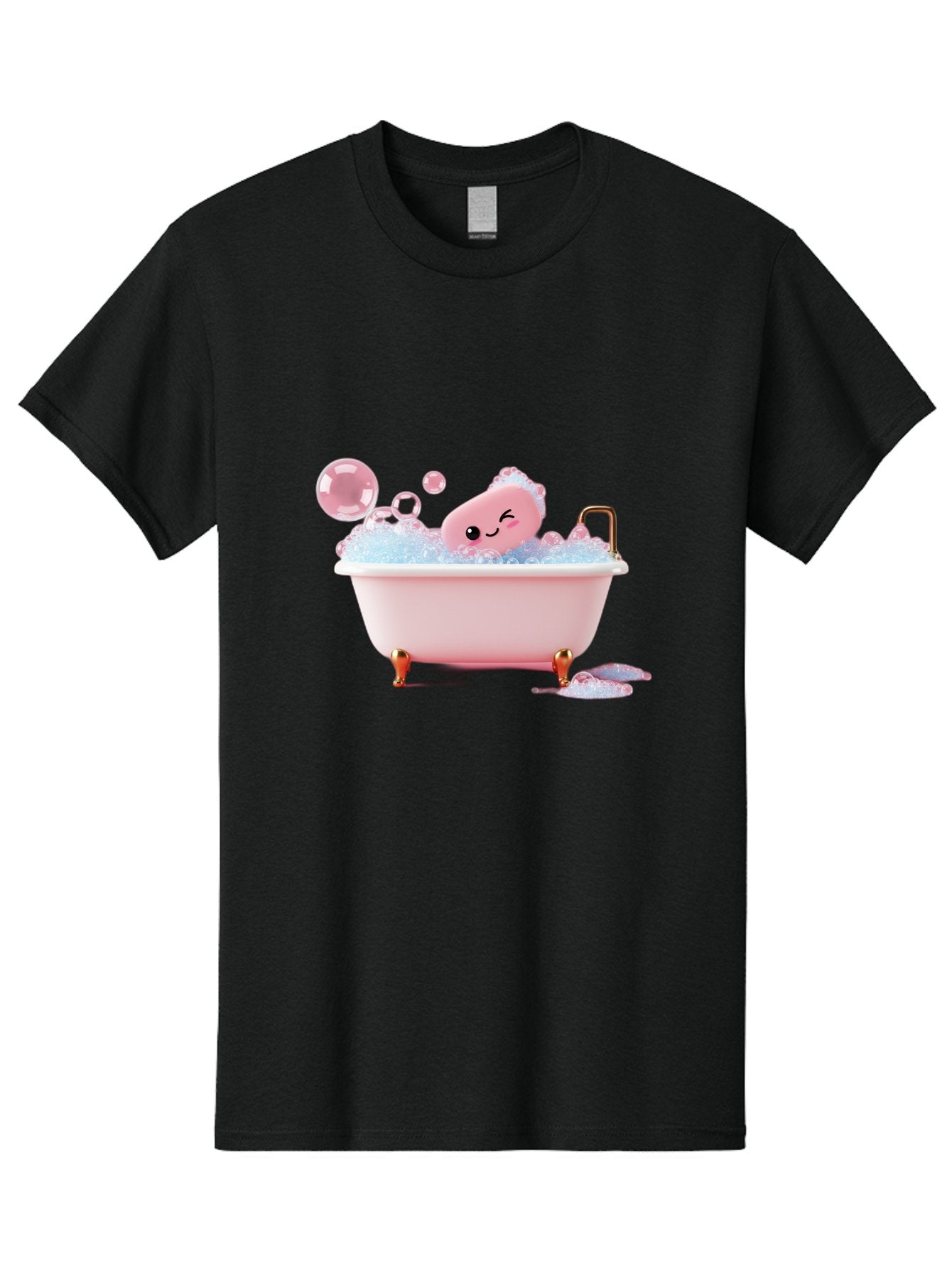 Pink-Soap-Character-In-Bathtub Men'S Graphic Tee, 100% Cotton, Comfortable Casual Summer Wear, Machine Washable, Vintage Camera, Old Camera, Antique Camera, Black Camera, Classic Photography, Photography Equipment, Nostalgic Device, Baf357 12