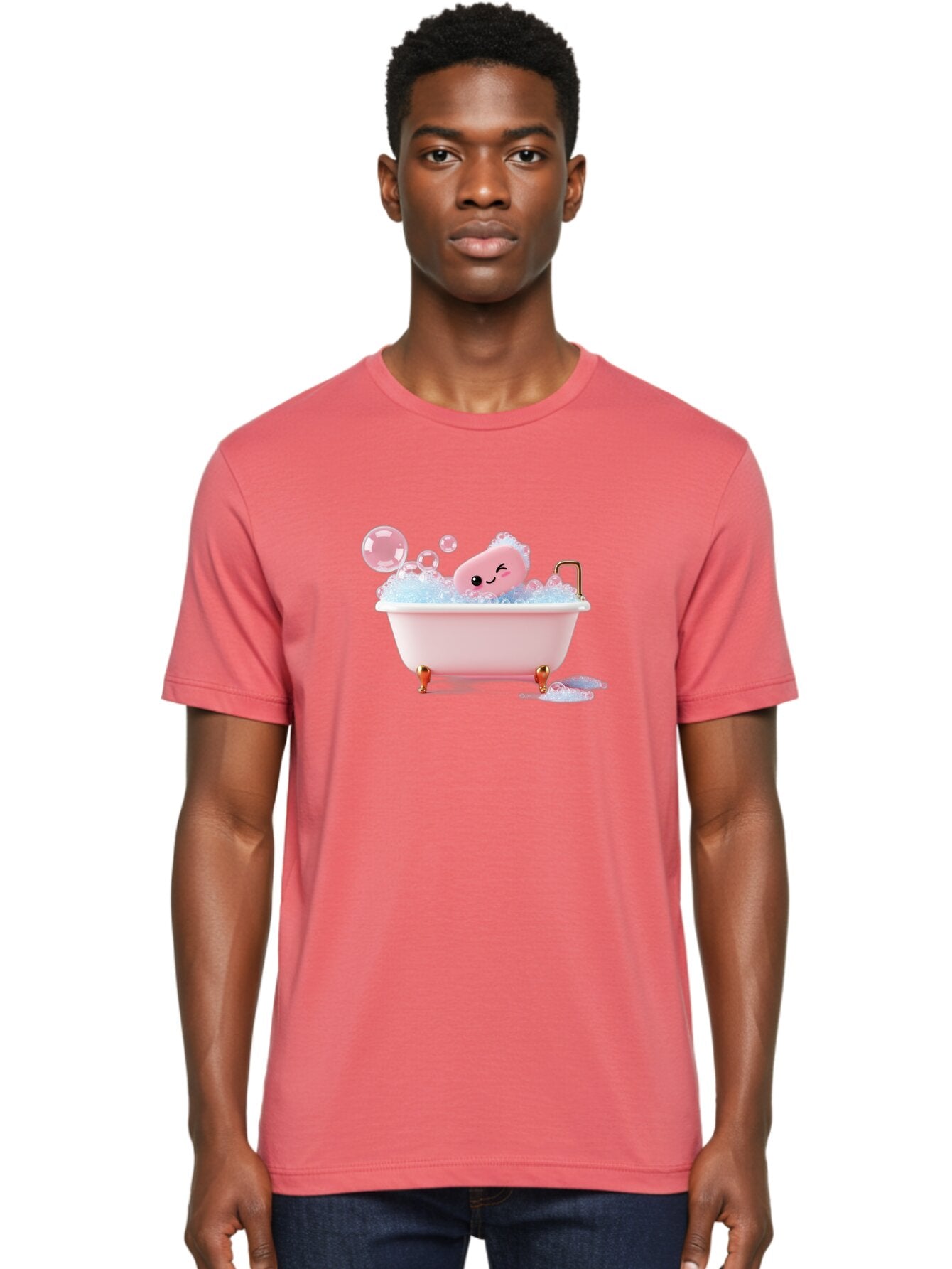 Pink-Soap-Character-In-Bathtub Men'S Graphic Tee, 100% Cotton, Comfortable Casual Summer Wear, Machine Washable, Vintage Camera, Old Camera, Antique Camera, Black Camera, Classic Photography, Photography Equipment, Nostalgic Device, Baf357 20