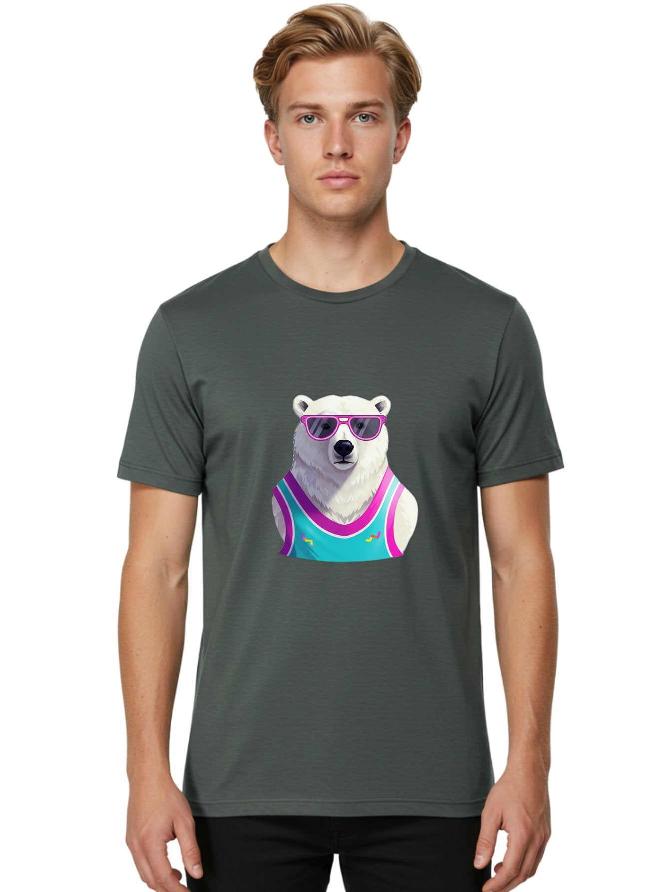 Polar-Bear-1 Men'S Graphic Tee, 100% Cotton, Comfortable Casual Summer Wear, Machine Washable, Vintage Camera, Old Camera, Antique Camera, Black Camera, Classic Photography, Photography Equipment, Nostalgic Device, Film Camera, Camera Art Baf362 21