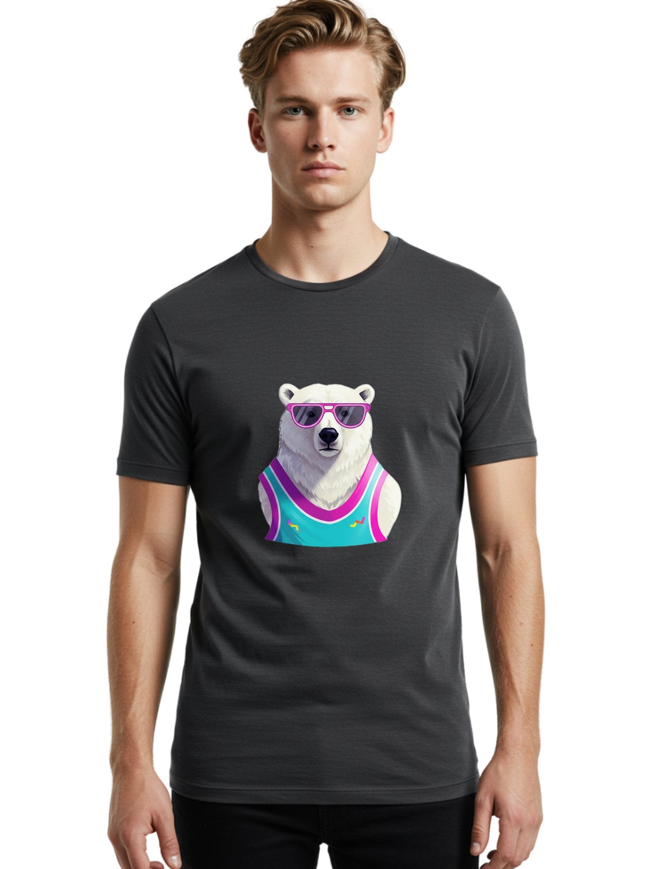 Polar-Bear-1 Men'S Graphic Tee, 100% Cotton, Comfortable Casual Summer Wear, Machine Washable, Vintage Camera, Old Camera, Antique Camera, Black Camera, Classic Photography, Photography Equipment, Nostalgic Device, Film Camera, Camera Art Baf362 17