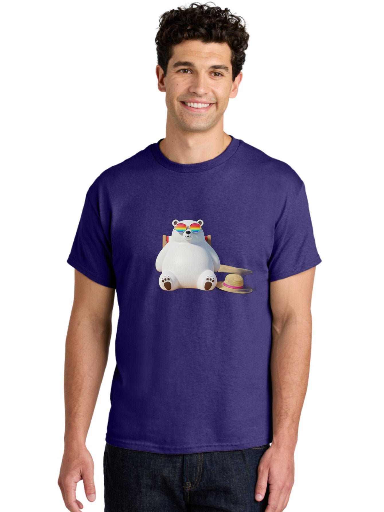 Polar-Bear-In-Sunglasses Men'S Graphic Tee, 100% Cotton, Comfortable Casual Summer Wear, Machine Washable, Vintage Camera, Old Camera, Antique Camera, Black Camera, Classic Photography, Photography Equipment, Nostalgic Device, Film Camera, Baf403 25