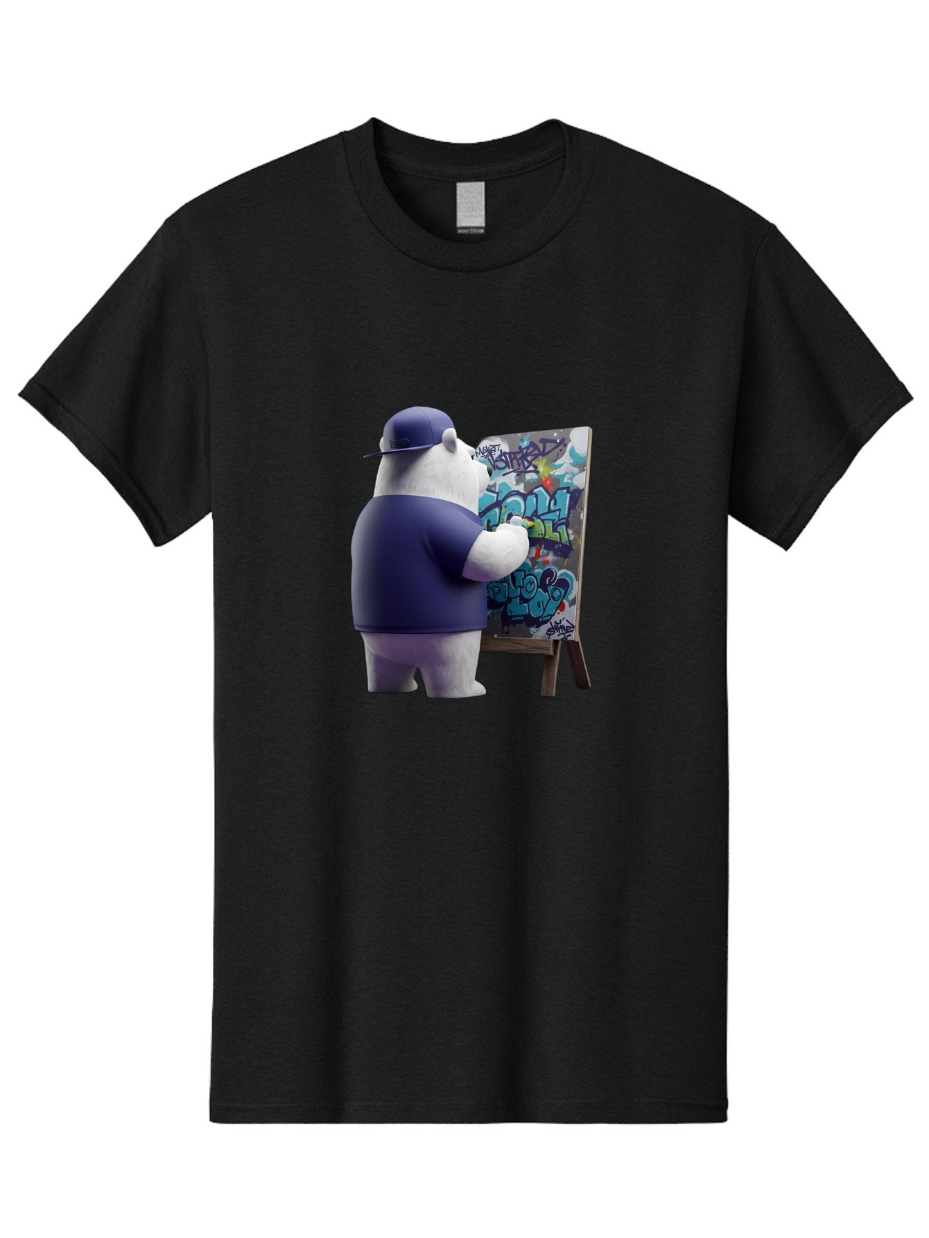 Polar-Bear-Painting-Graffiti Men'S Graphic Tee, 100% Cotton, Comfortable Casual Summer Wear, Machine Washable, Vintage Camera, Old Camera, Antique Camera, Black Camera, Classic Photography, Photography Equipment, Nostalgic Device, Film Camera, Baf406 9