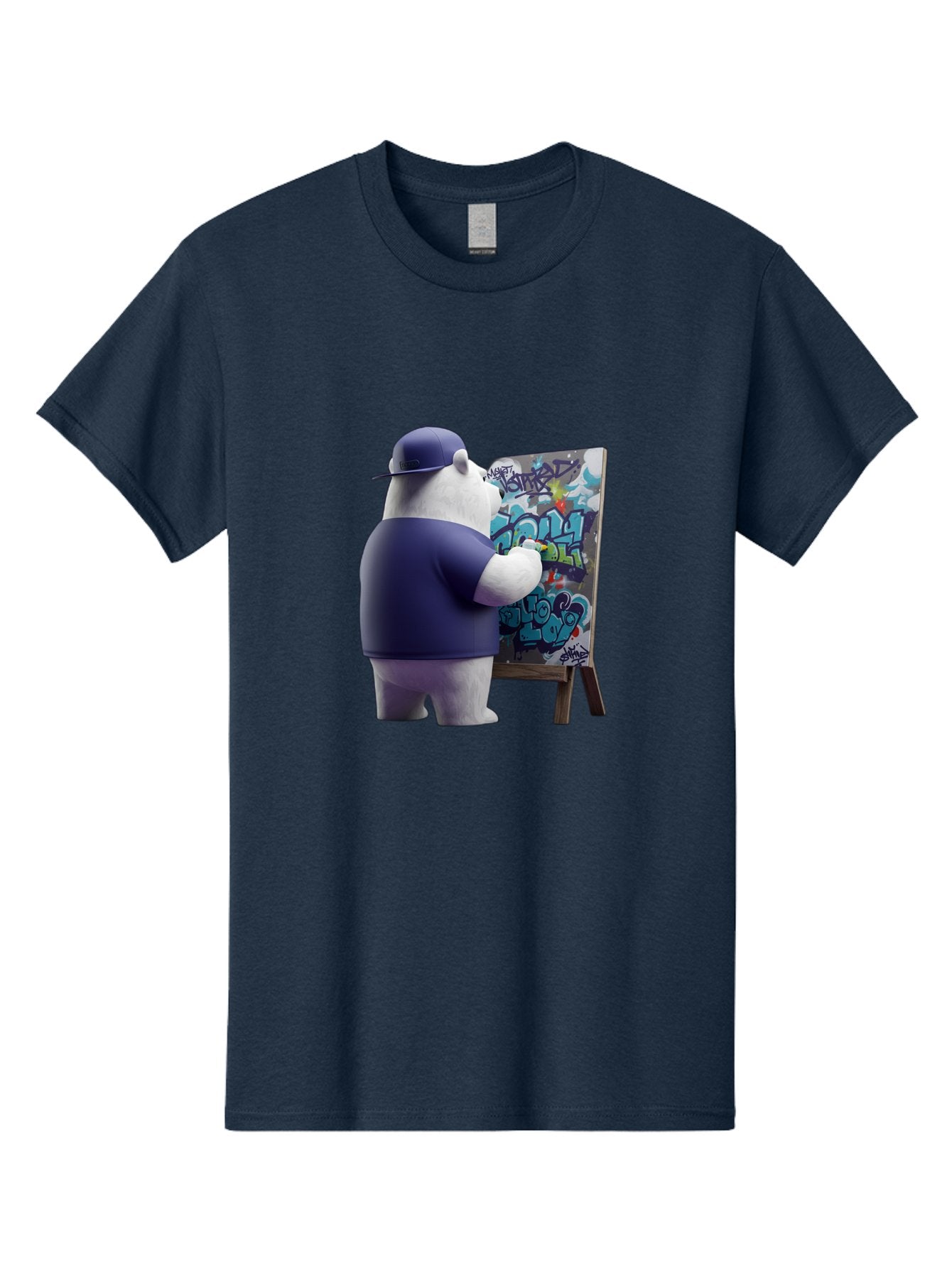 Polar-Bear-Painting-Graffiti Men'S Graphic Tee, 100% Cotton, Comfortable Casual Summer Wear, Machine Washable, Vintage Camera, Old Camera, Antique Camera, Black Camera, Classic Photography, Photography Equipment, Nostalgic Device, Film Camera, Baf406 11