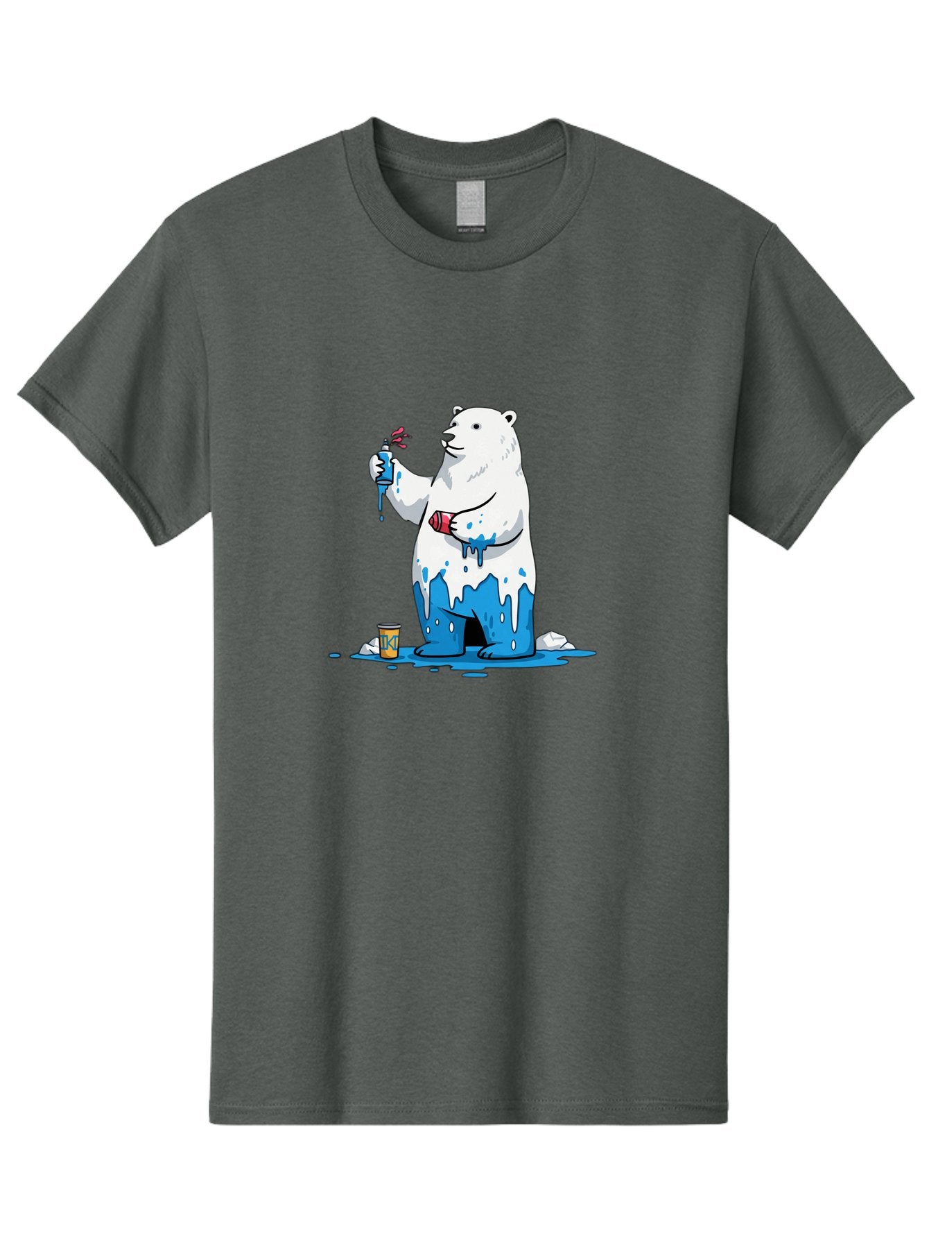 Polar-Bear-Painting Men'S Graphic Tee, 100% Cotton, Comfortable Casual Summer Wear, Machine Washable, Vintage Camera, Old Camera, Antique Camera, Black Camera, Classic Photography, Photography Equipment, Nostalgic Device, Film Camera, Baf407 7