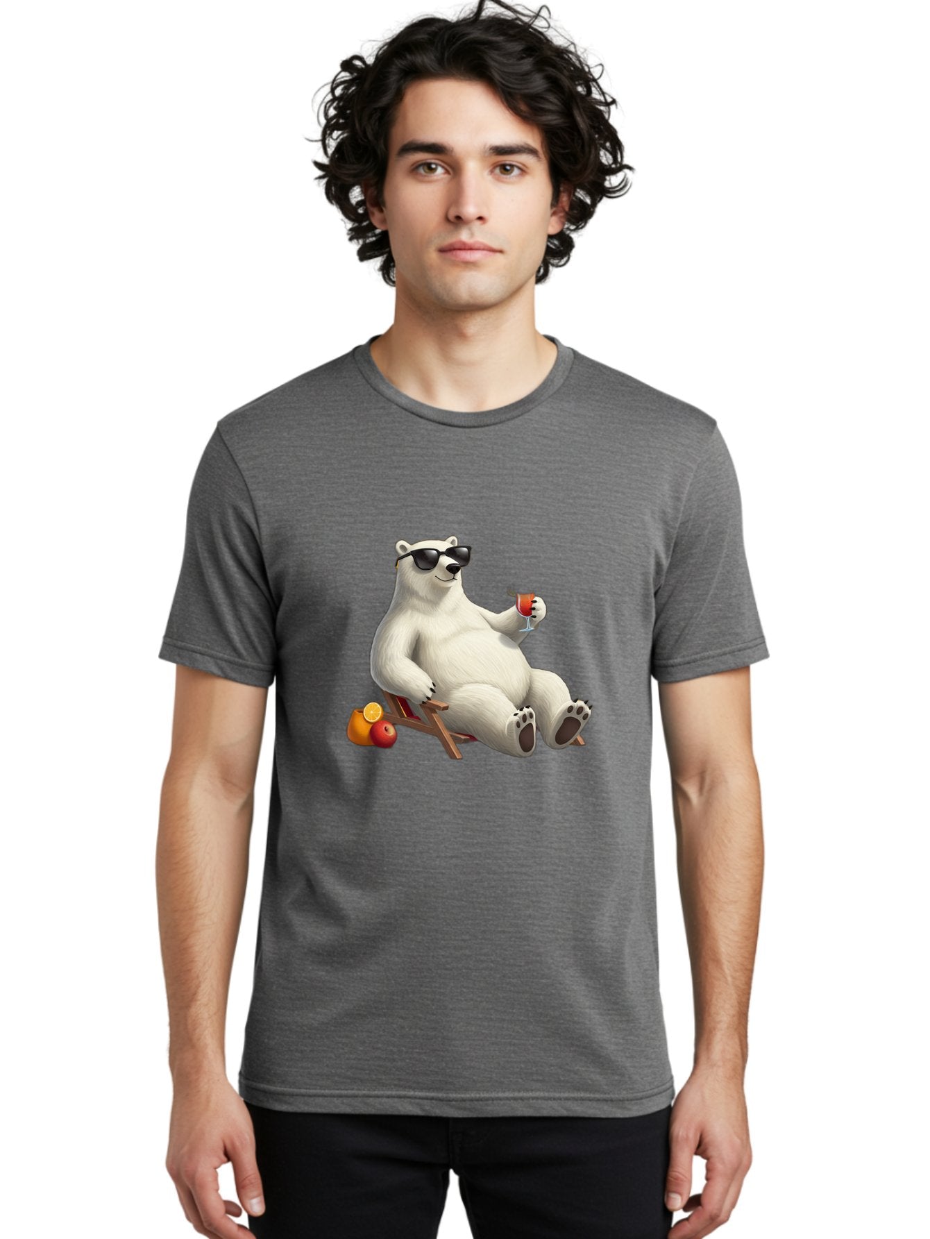 Polar-Bear-Relaxing Men'S Graphic Tee, 100% Cotton, Comfortable Casual Summer Wear, Machine Washable, Vintage Camera, Old Camera, Antique Camera, Black Camera, Classic Photography, Photography Equipment, Nostalgic Device, Film Camera, Baf409 21