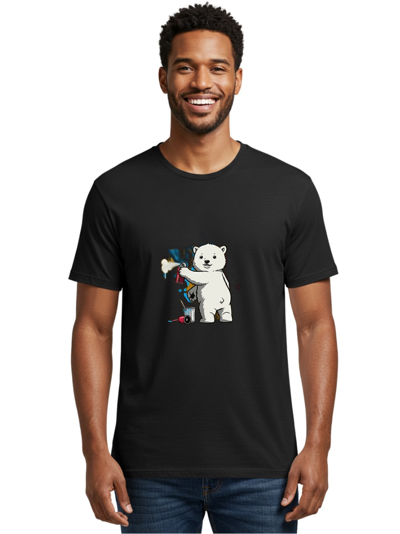 Polar-Bear-Spray-Painting-1 Men'S Graphic Tee, 100% Cotton, Comfortable Casual Summer Wear, Machine Washable, Vintage Camera, Old Camera, Antique Camera, Black Camera, Classic Photography, Photography Equipment, Nostalgic Device, Film Camera, Baf410 26