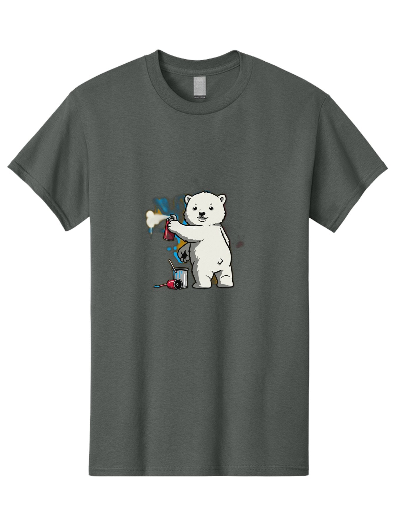 Polar-Bear-Spray-Painting-1 Men'S Graphic Tee, 100% Cotton, Comfortable Casual Summer Wear, Machine Washable, Vintage Camera, Old Camera, Antique Camera, Black Camera, Classic Photography, Photography Equipment, Nostalgic Device, Film Camera, Baf410 14