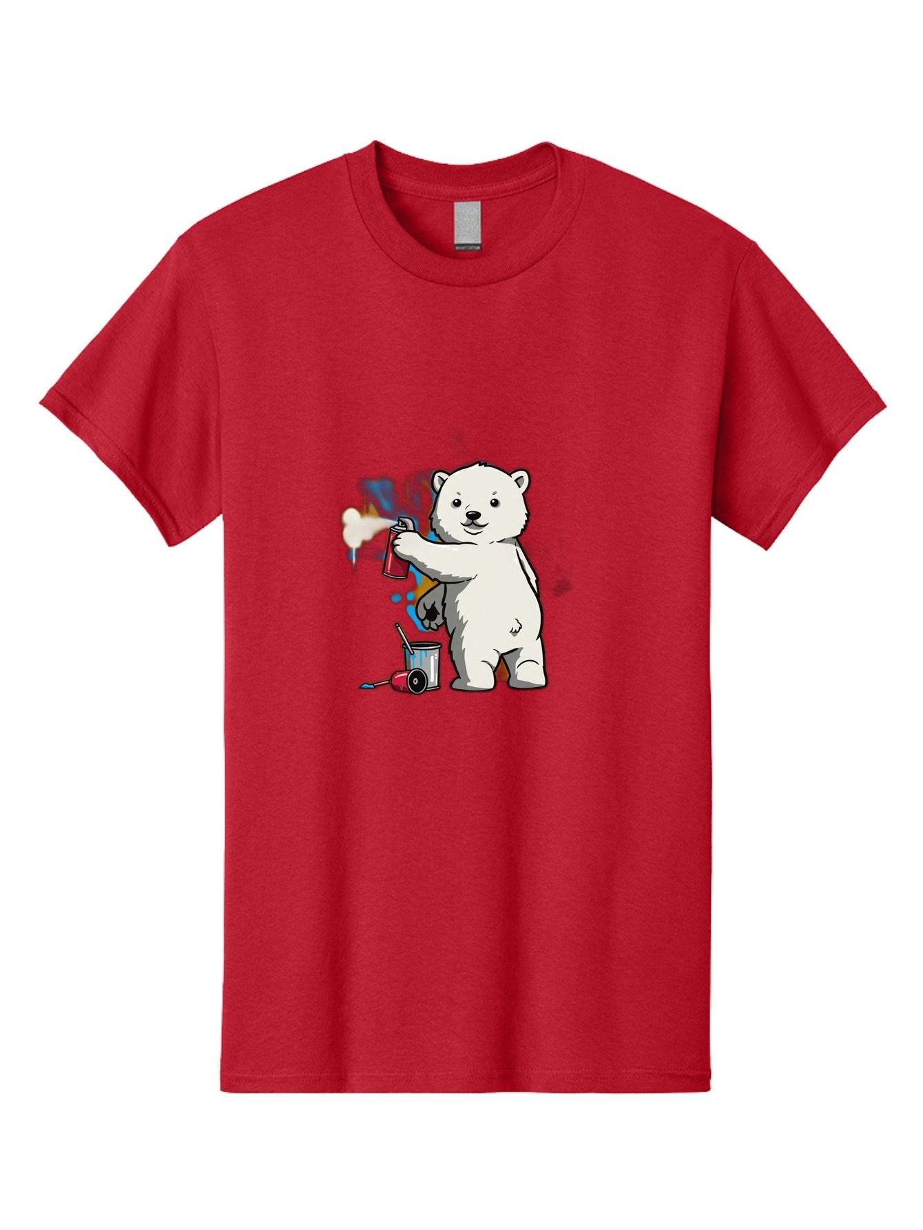 Polar-Bear-Spray-Painting-1 Men'S Graphic Tee, 100% Cotton, Comfortable Casual Summer Wear, Machine Washable, Vintage Camera, Old Camera, Antique Camera, Black Camera, Classic Photography, Photography Equipment, Nostalgic Device, Film Camera, Baf410 6