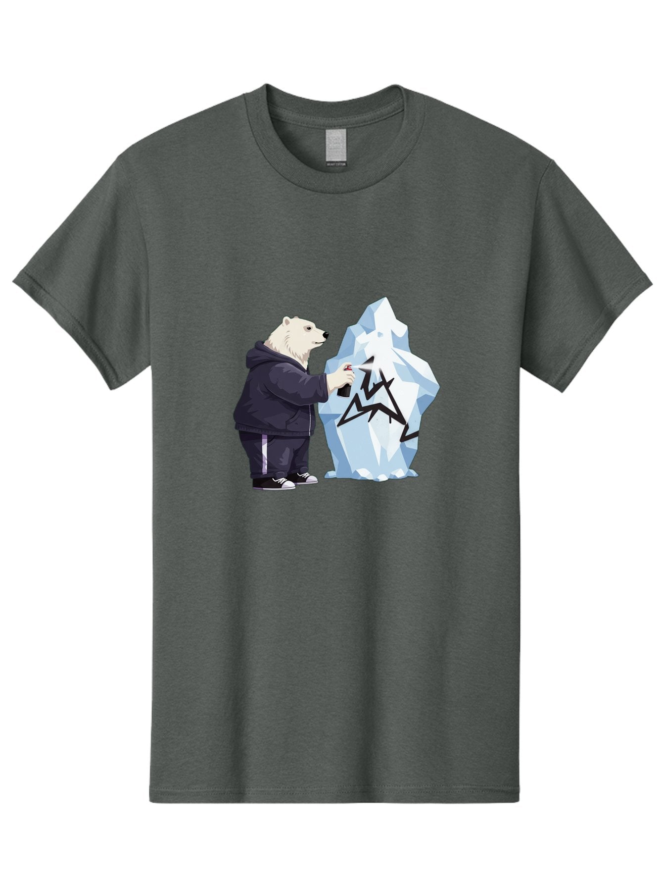 Polar-Bear-Spray-Painting-Iceberg Men'S Graphic Tee, 100% Cotton, Comfortable Casual Summer Wear, Machine Washable, Vintage Camera, Old Camera, Antique Camera, Black Camera, Classic Photography, Photography Equipment, Nostalgic Device, Baf411 9