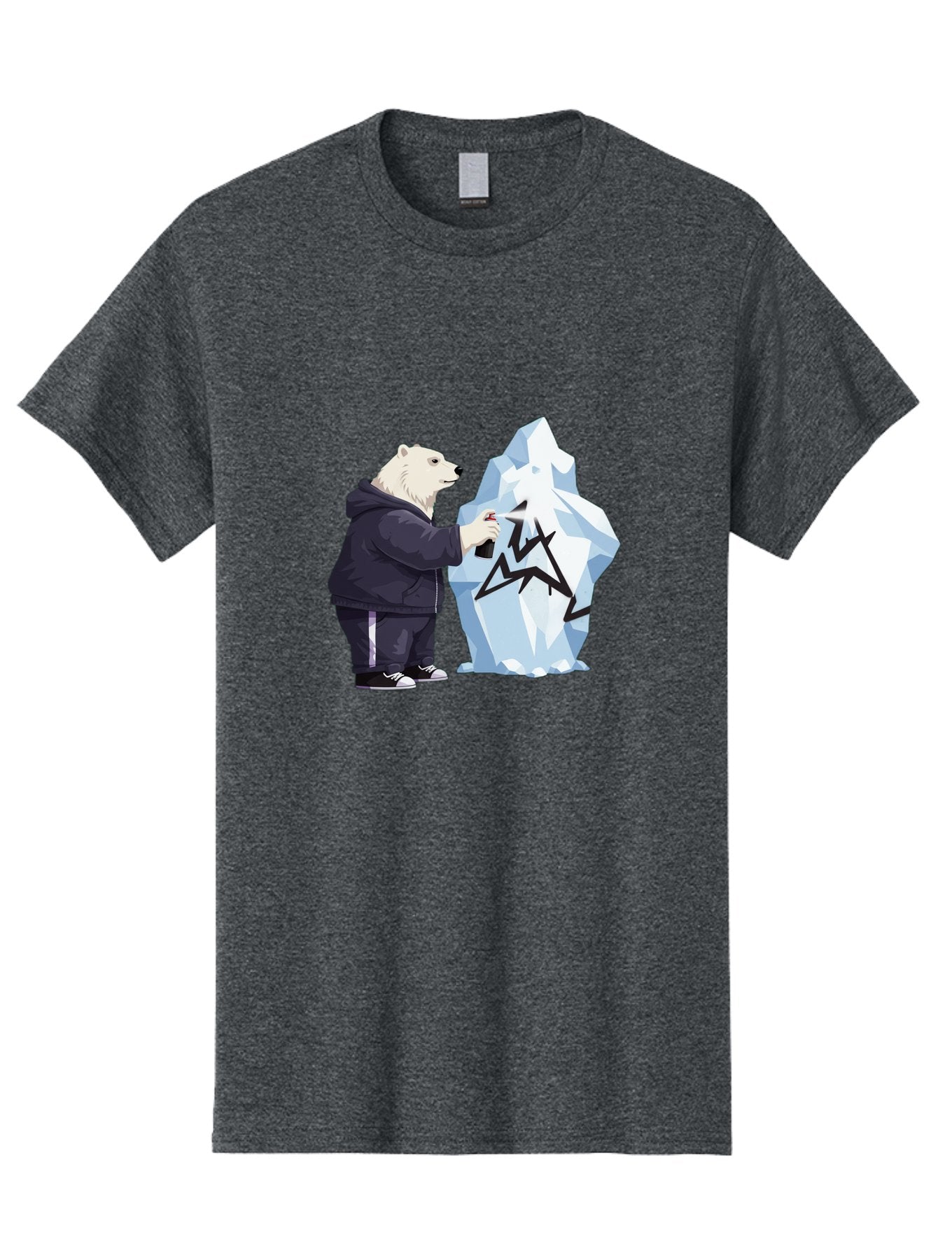 Polar-Bear-Spray-Painting-Iceberg Men'S Graphic Tee, 100% Cotton, Comfortable Casual Summer Wear, Machine Washable, Vintage Camera, Old Camera, Antique Camera, Black Camera, Classic Photography, Photography Equipment, Nostalgic Device, Baf411 6