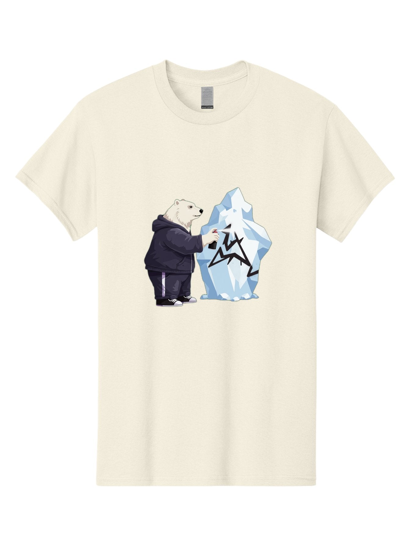 Polar-Bear-Spray-Painting-Iceberg Men'S Graphic Tee, 100% Cotton, Comfortable Casual Summer Wear, Machine Washable, Vintage Camera, Old Camera, Antique Camera, Black Camera, Classic Photography, Photography Equipment, Nostalgic Device, Baf411 10