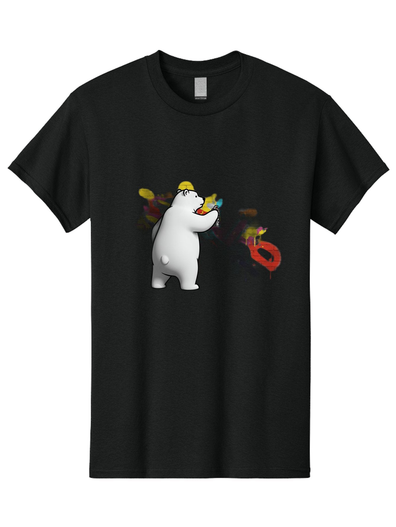 Polar-Bear-Spray-Painting Men'S Graphic Tee, 100% Cotton, Comfortable Casual Summer Wear, Machine Washable, Vintage Camera, Old Camera, Antique Camera, Black Camera, Classic Photography, Photography Equipment, Nostalgic Device, Film Camera, Baf412 5