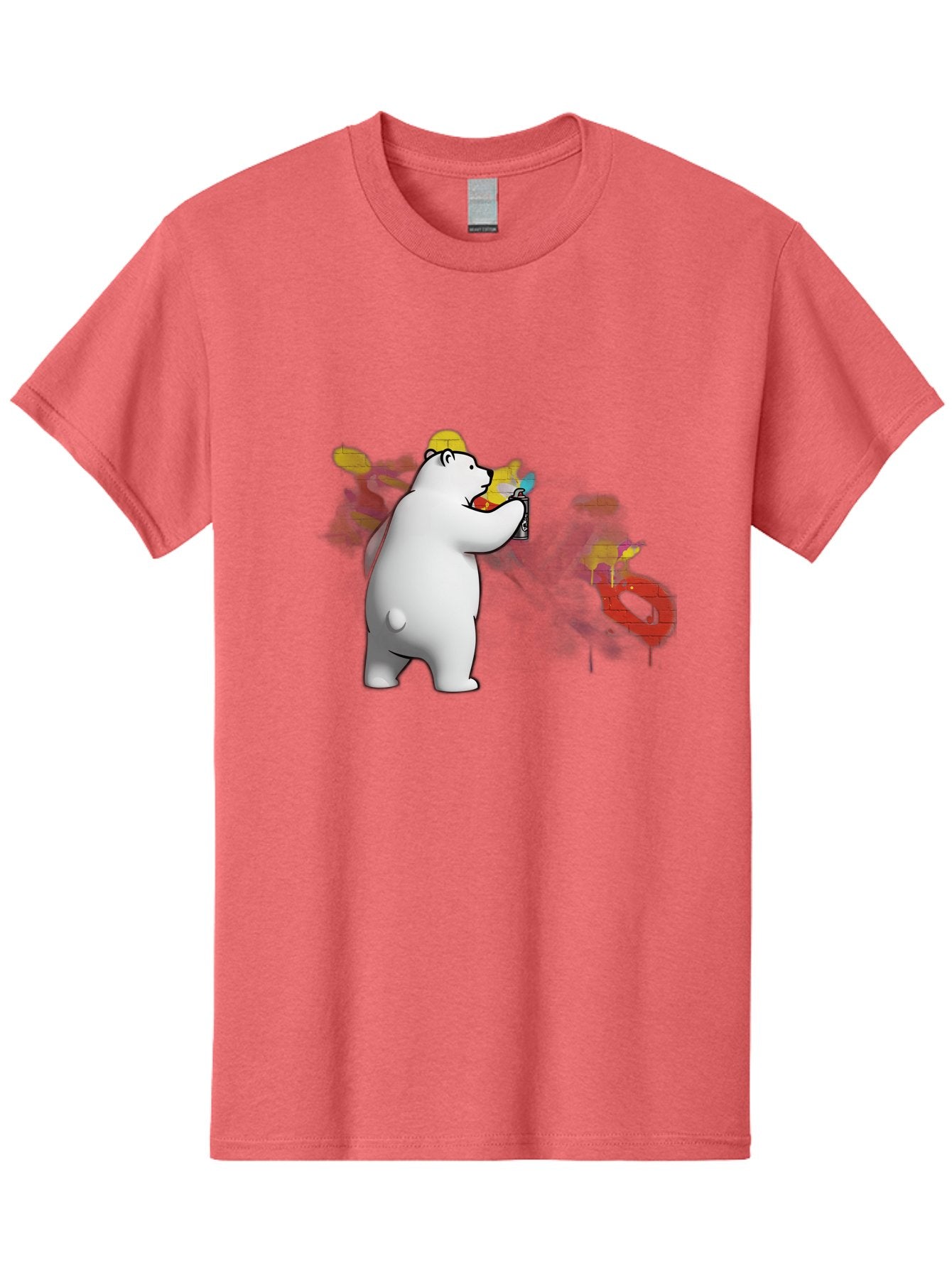 Polar-Bear-Spray-Painting Men'S Graphic Tee, 100% Cotton, Comfortable Casual Summer Wear, Machine Washable, Vintage Camera, Old Camera, Antique Camera, Black Camera, Classic Photography, Photography Equipment, Nostalgic Device, Film Camera, Baf412 15