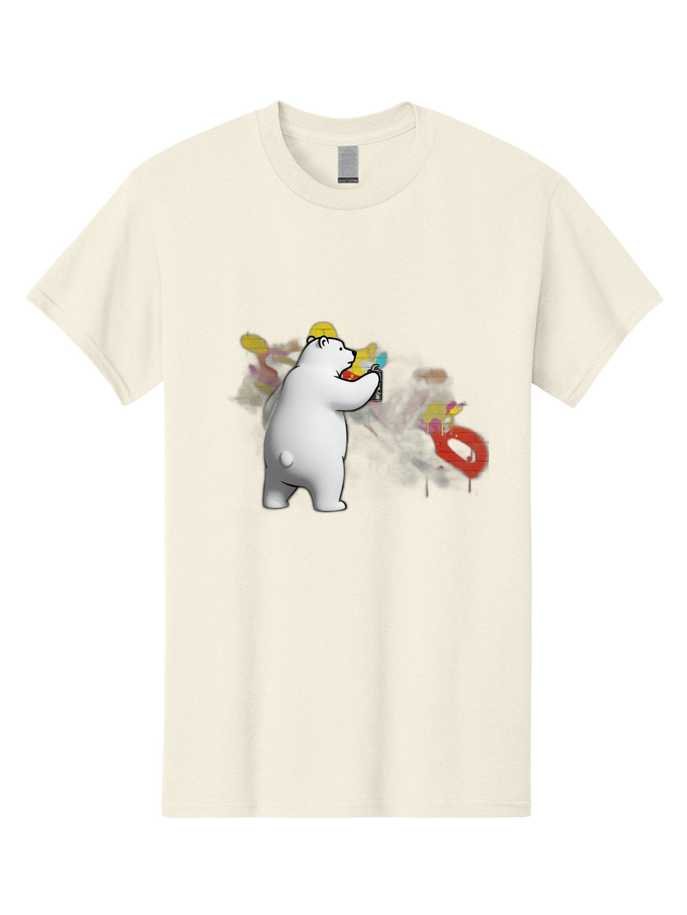 Polar-Bear-Spray-Painting Men'S Graphic Tee, 100% Cotton, Comfortable Casual Summer Wear, Machine Washable, Vintage Camera, Old Camera, Antique Camera, Black Camera, Classic Photography, Photography Equipment, Nostalgic Device, Film Camera, Baf412 11