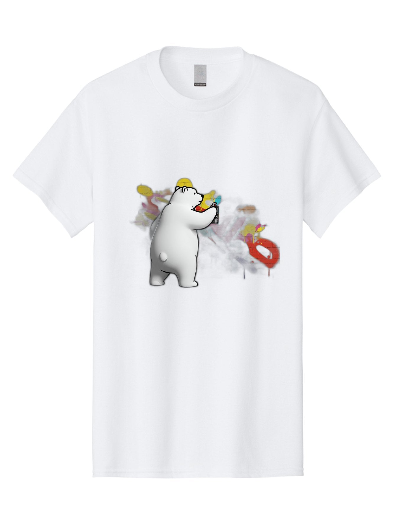 Polar-Bear-Spray-Painting Men'S Graphic Tee, 100% Cotton, Comfortable Casual Summer Wear, Machine Washable, Vintage Camera, Old Camera, Antique Camera, Black Camera, Classic Photography, Photography Equipment, Nostalgic Device, Film Camera, Baf412 14