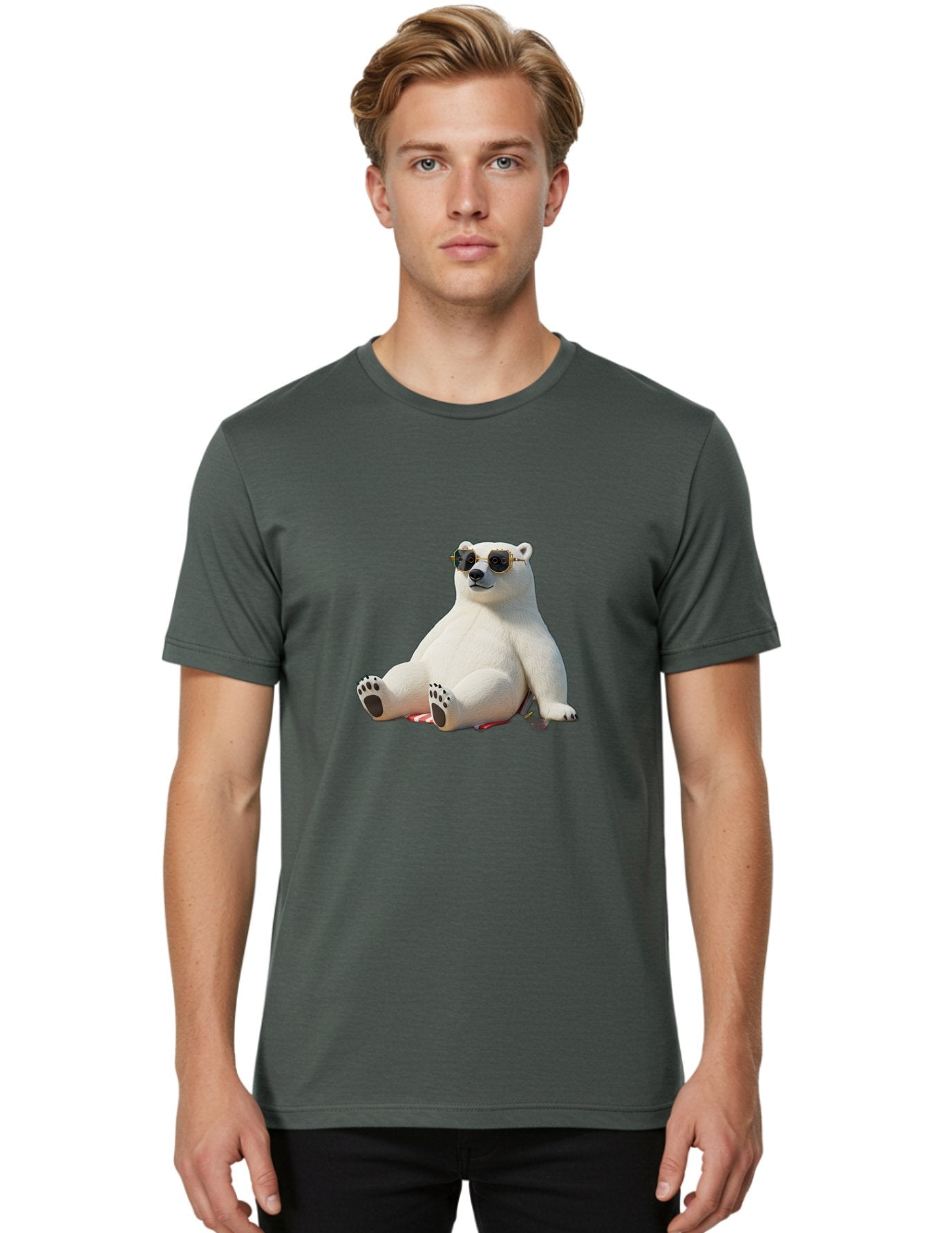 Polar-Bear-Sunglasses-5 Men'S Graphic Tee, 100% Cotton, Comfortable Casual Summer Wear, Machine Washable, Vintage Camera, Old Camera, Antique Camera, Black Camera, Classic Photography, Photography Equipment, Nostalgic Device, Film Camera, Baf417 30