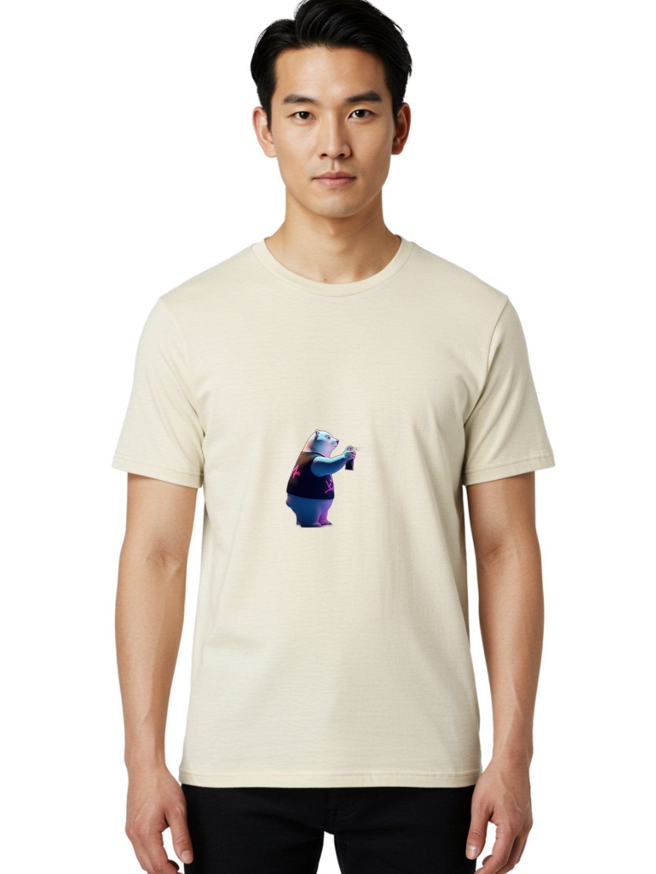 Polar-Bear-Taking-Selfie Men'S Graphic Tee, 100% Cotton, Comfortable Casual Summer Wear, Machine Washable, Vintage Camera, Old Camera, Antique Camera, Black Camera, Classic Photography, Photography Equipment, Nostalgic Device, Film Camera, Baf423 26