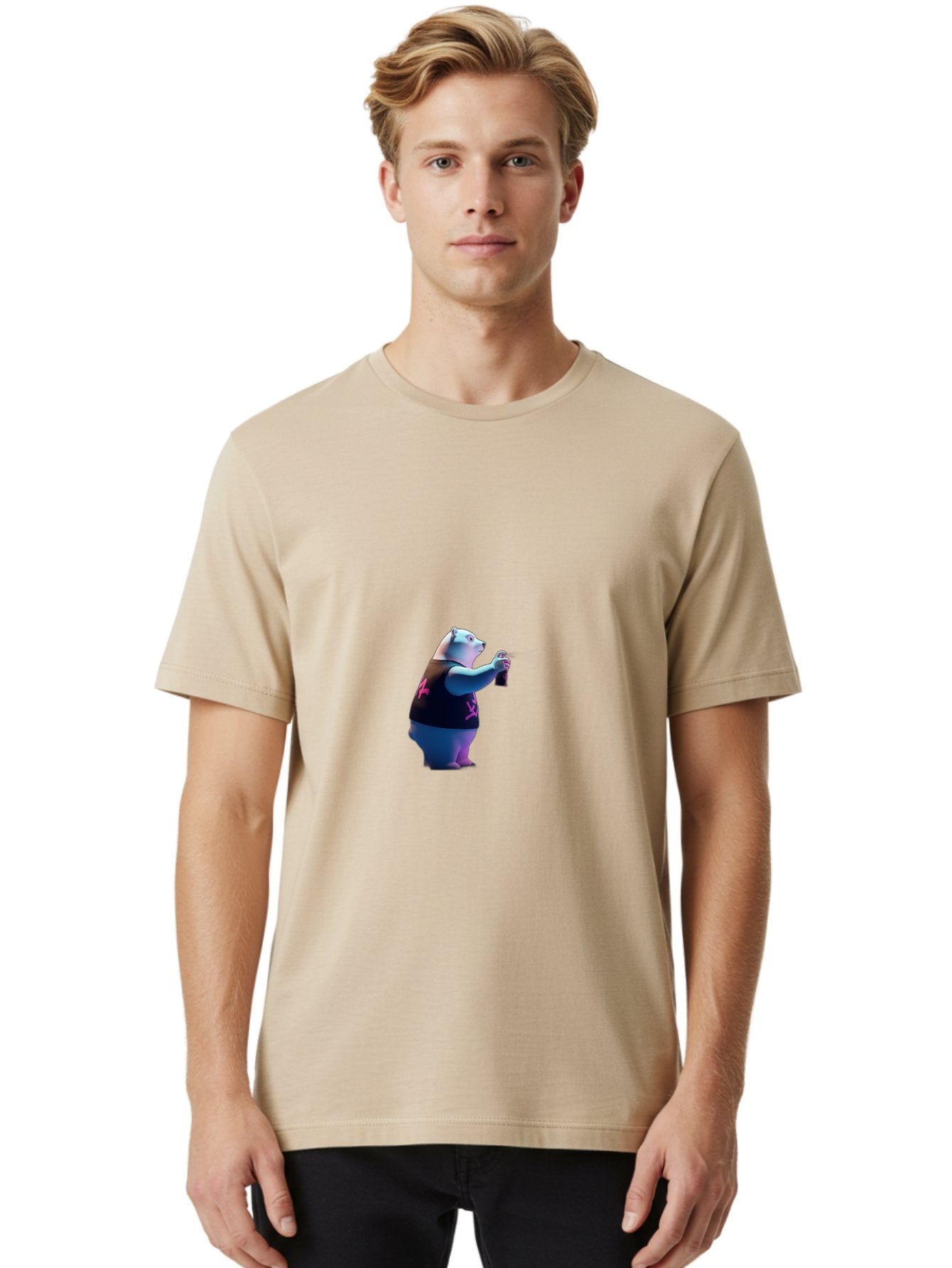 Polar-Bear-Taking-Selfie Men'S Graphic Tee, 100% Cotton, Comfortable Casual Summer Wear, Machine Washable, Vintage Camera, Old Camera, Antique Camera, Black Camera, Classic Photography, Photography Equipment, Nostalgic Device, Film Camera, Baf423 18