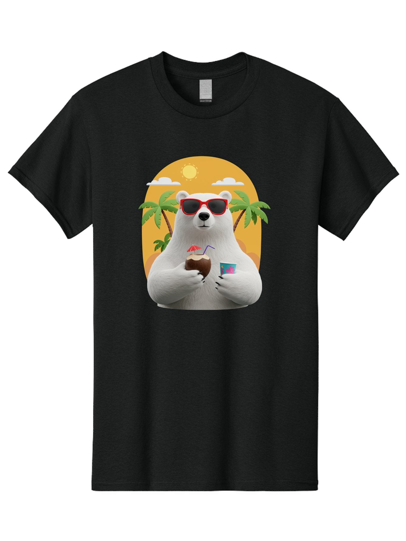 Polar-Bear-With-Coconut Men'S Graphic Tee, 100% Cotton, Comfortable Casual Summer Wear, Machine Washable, Vintage Camera, Old Camera, Antique Camera, Black Camera, Classic Photography, Photography Equipment, Nostalgic Device, Film Camera, Baf426 15