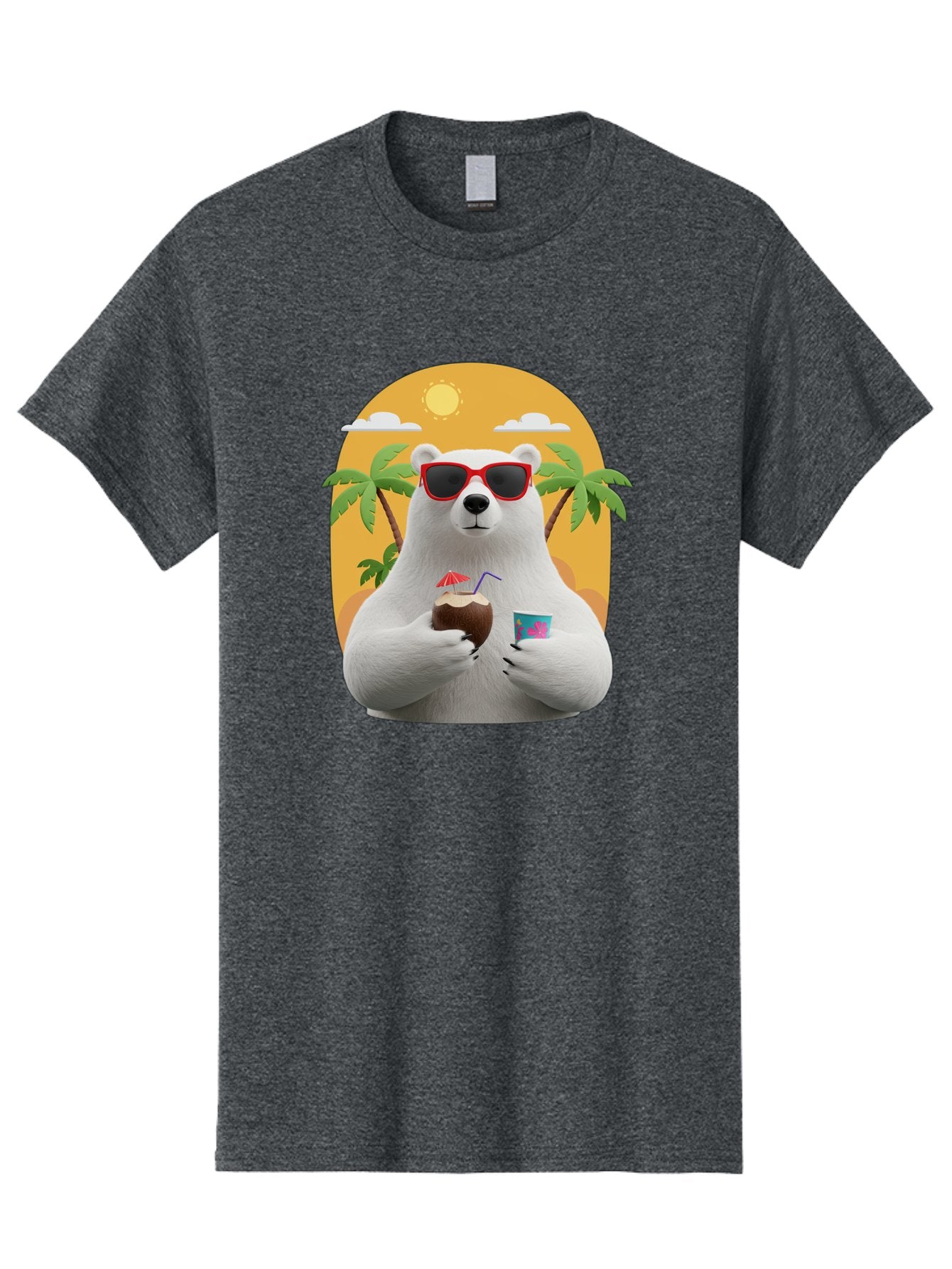 Polar-Bear-With-Coconut Men'S Graphic Tee, 100% Cotton, Comfortable Casual Summer Wear, Machine Washable, Vintage Camera, Old Camera, Antique Camera, Black Camera, Classic Photography, Photography Equipment, Nostalgic Device, Film Camera, Baf426 8