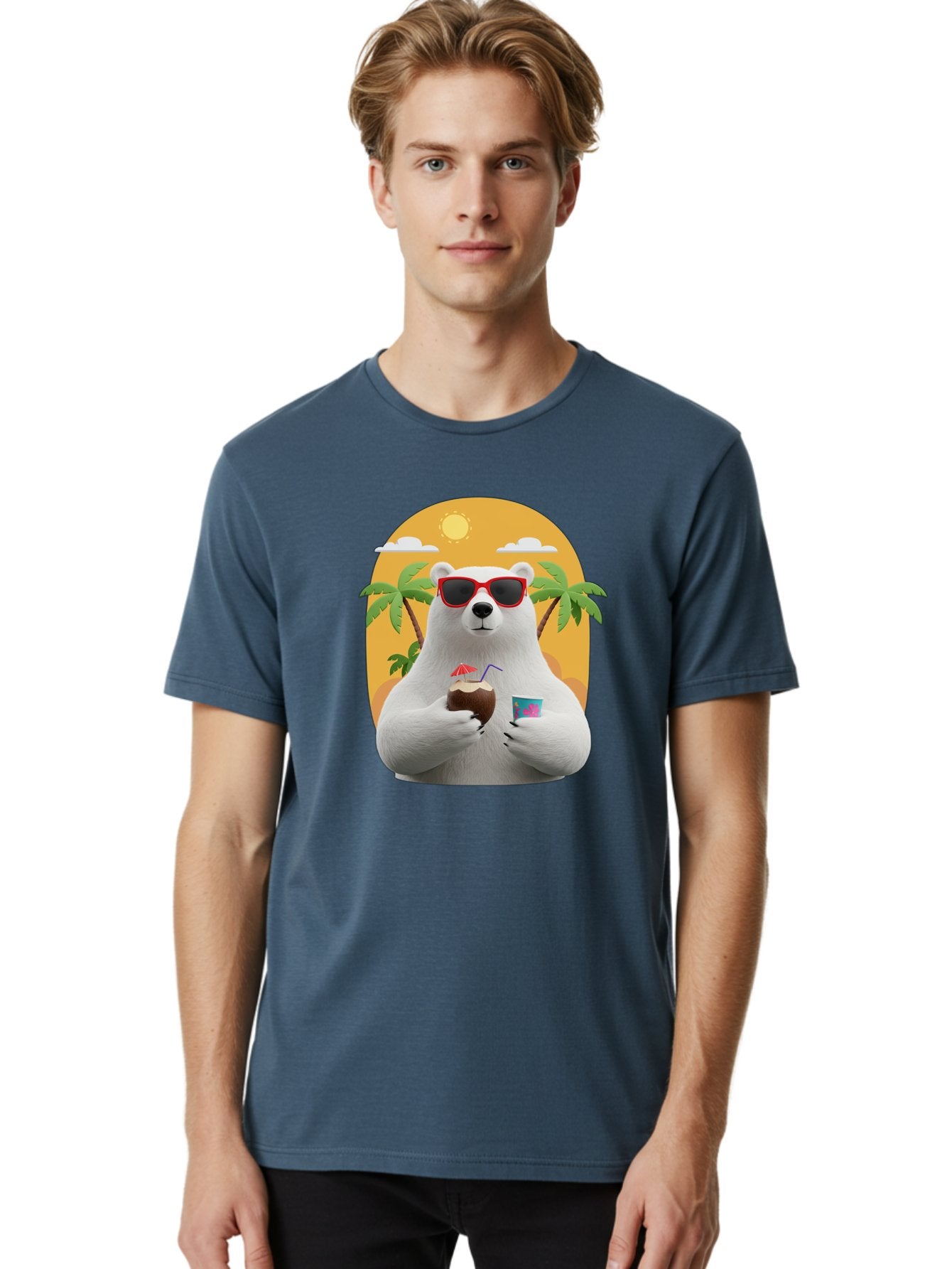 Polar-Bear-With-Coconut Men'S Graphic Tee, 100% Cotton, Comfortable Casual Summer Wear, Machine Washable, Vintage Camera, Old Camera, Antique Camera, Black Camera, Classic Photography, Photography Equipment, Nostalgic Device, Film Camera, Baf426 17