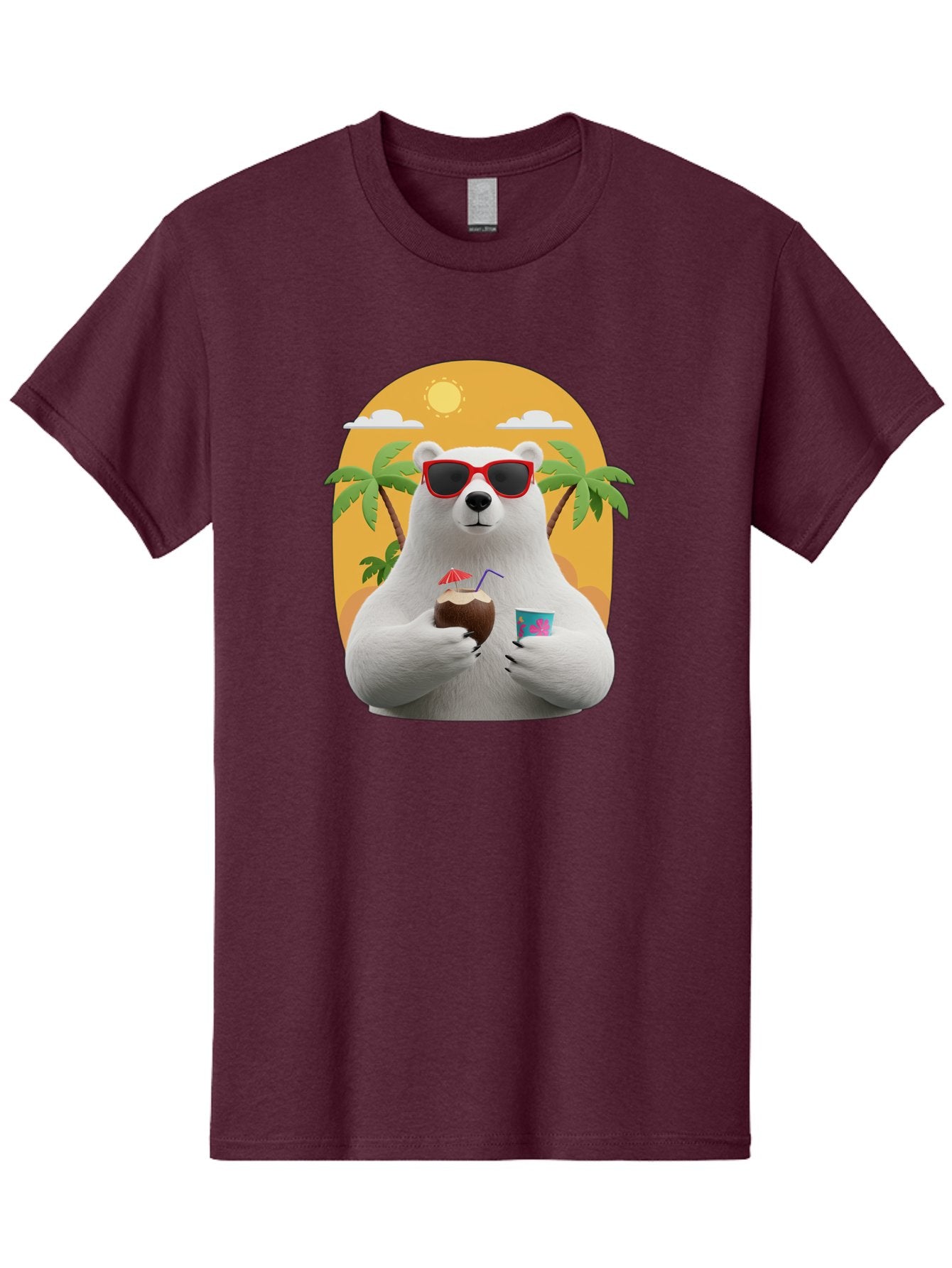 Polar-Bear-With-Coconut Men'S Graphic Tee, 100% Cotton, Comfortable Casual Summer Wear, Machine Washable, Vintage Camera, Old Camera, Antique Camera, Black Camera, Classic Photography, Photography Equipment, Nostalgic Device, Film Camera, Baf426