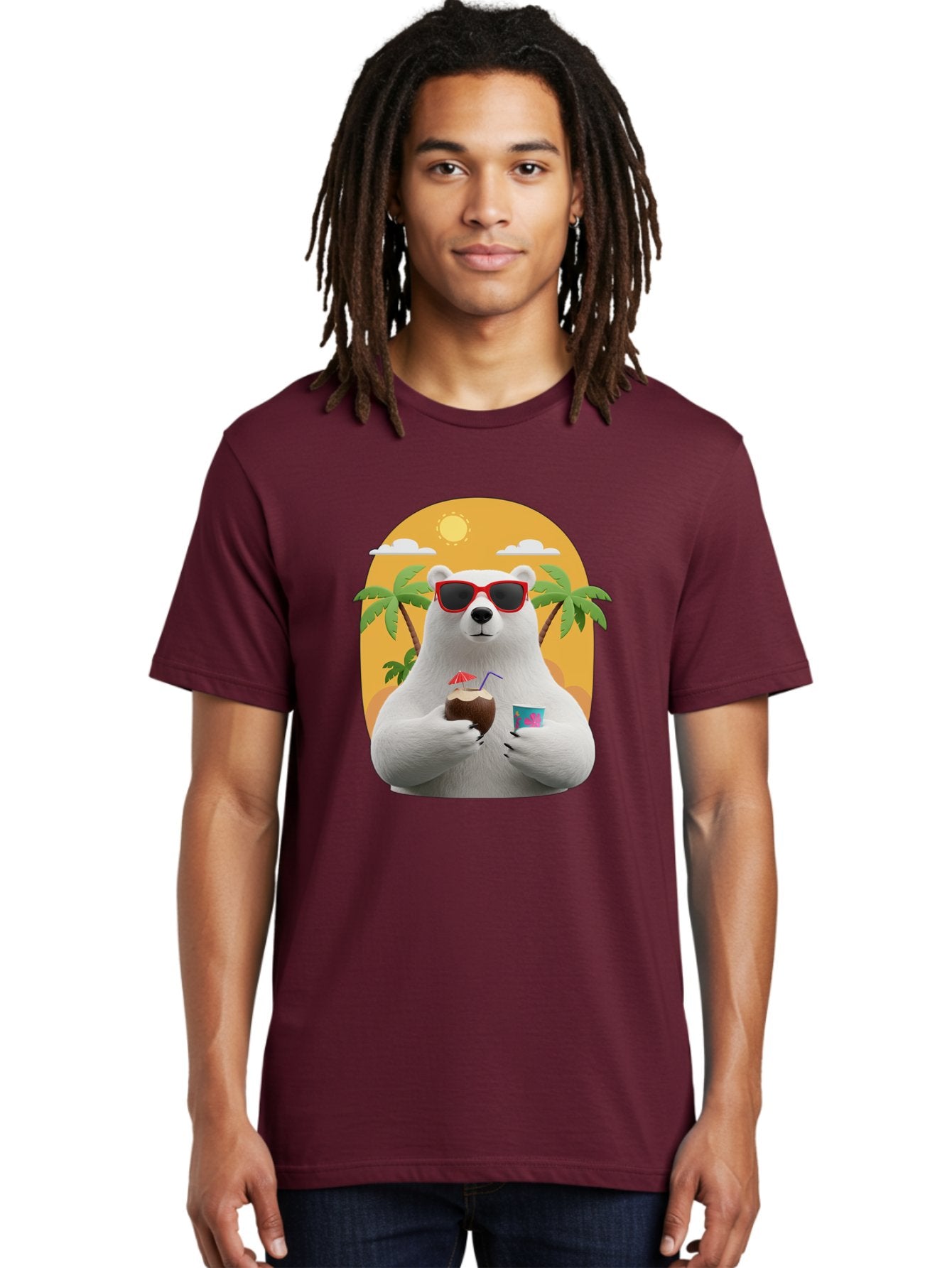 Polar-Bear-With-Coconut Men'S Graphic Tee, 100% Cotton, Comfortable Casual Summer Wear, Machine Washable, Vintage Camera, Old Camera, Antique Camera, Black Camera, Classic Photography, Photography Equipment, Nostalgic Device, Film Camera, Baf426 21