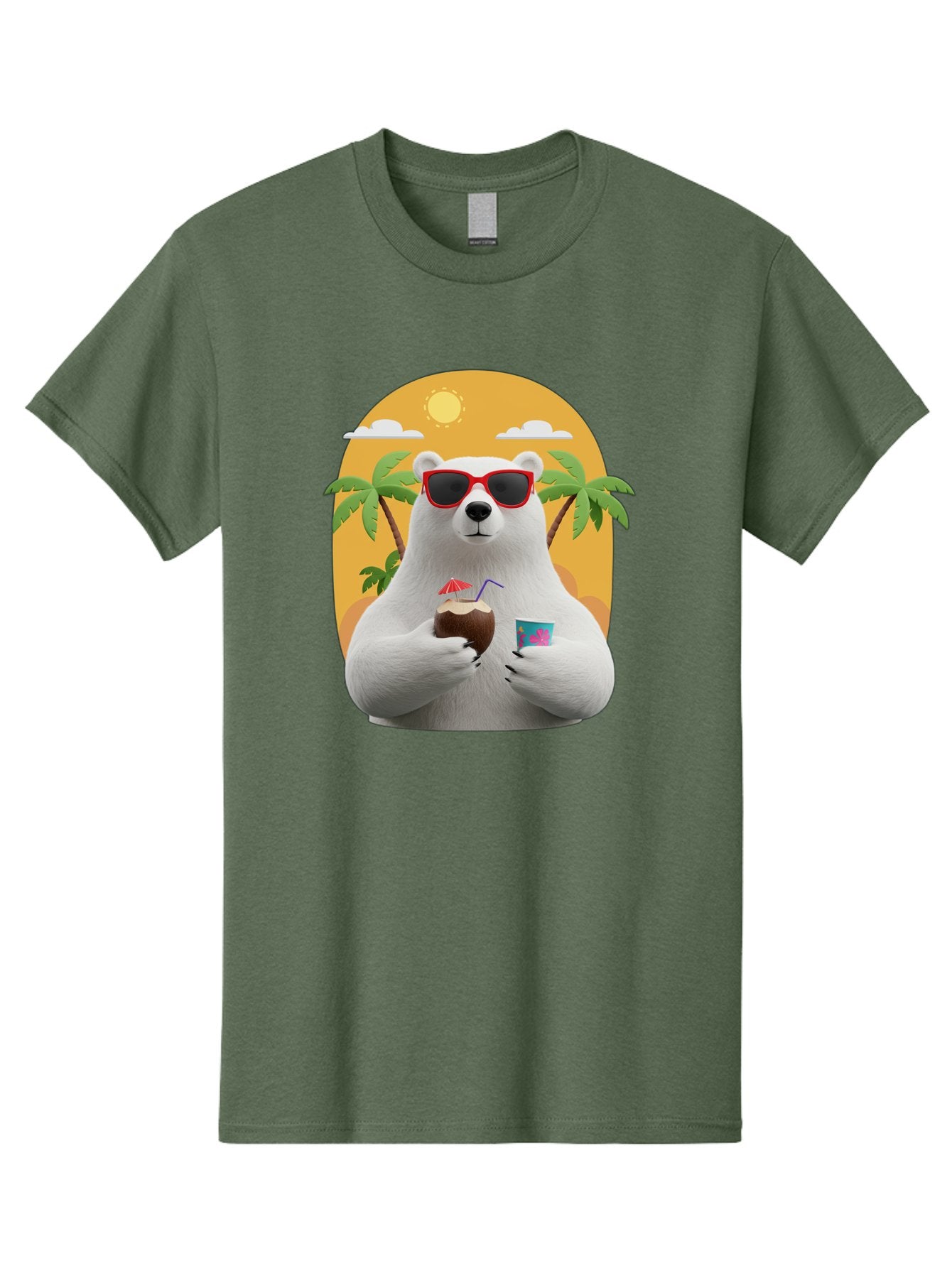 Polar-Bear-With-Coconut Men'S Graphic Tee, 100% Cotton, Comfortable Casual Summer Wear, Machine Washable, Vintage Camera, Old Camera, Antique Camera, Black Camera, Classic Photography, Photography Equipment, Nostalgic Device, Film Camera, Baf426