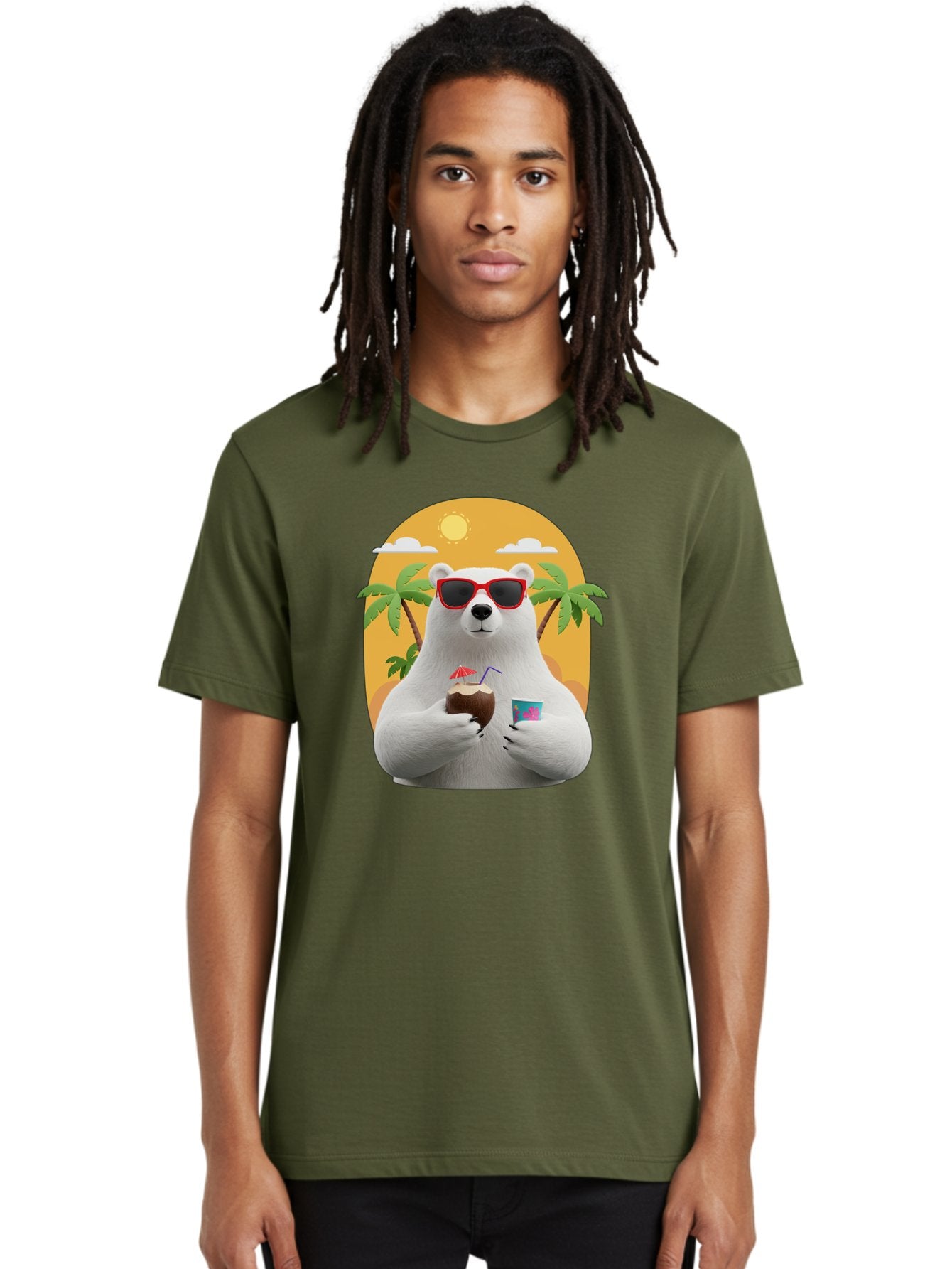 Polar-Bear-With-Coconut Men'S Graphic Tee, 100% Cotton, Comfortable Casual Summer Wear, Machine Washable, Vintage Camera, Old Camera, Antique Camera, Black Camera, Classic Photography, Photography Equipment, Nostalgic Device, Film Camera, Baf426 19