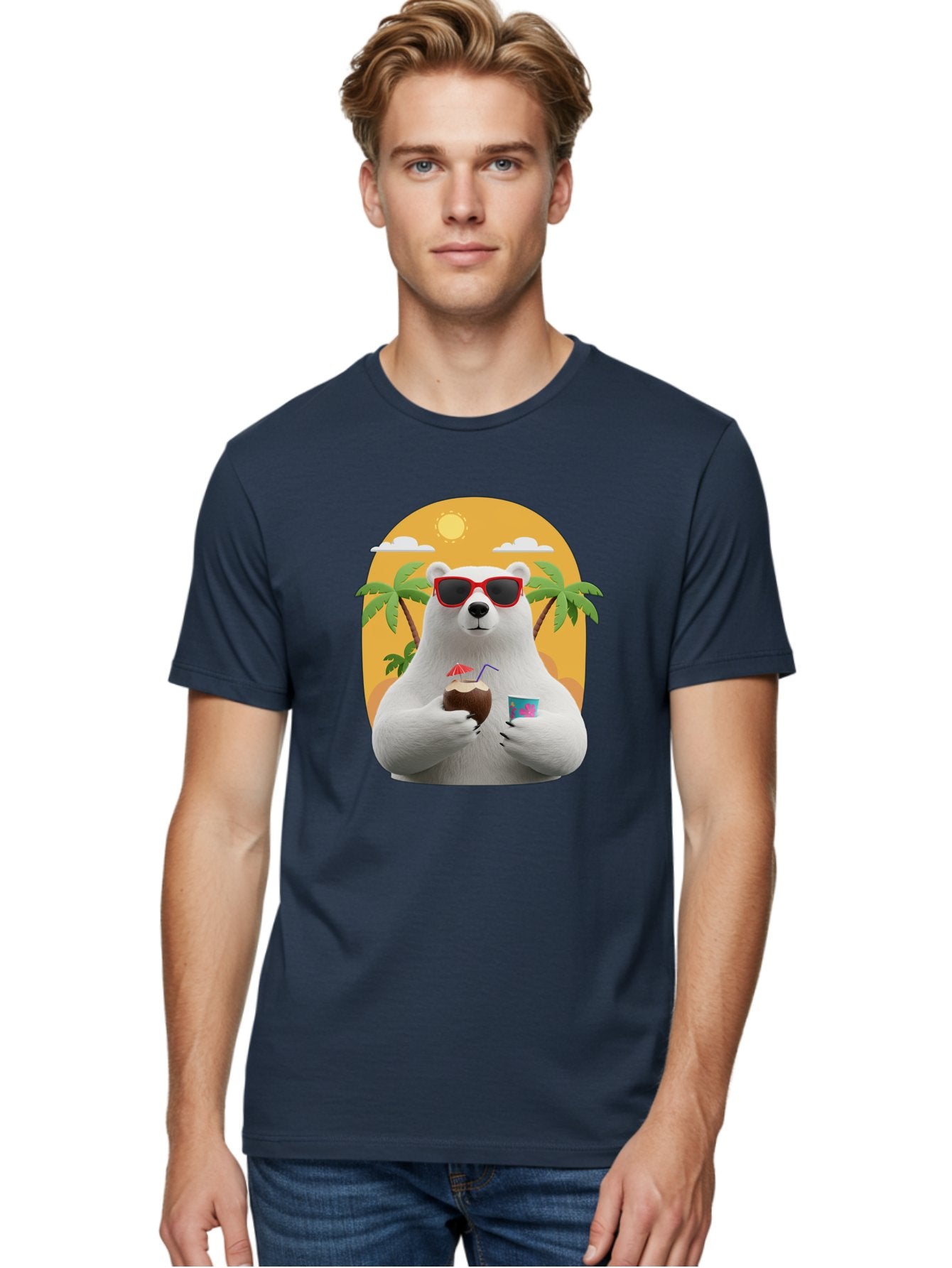 Polar-Bear-With-Coconut Men'S Graphic Tee, 100% Cotton, Comfortable Casual Summer Wear, Machine Washable, Vintage Camera, Old Camera, Antique Camera, Black Camera, Classic Photography, Photography Equipment, Nostalgic Device, Film Camera, Baf426 23