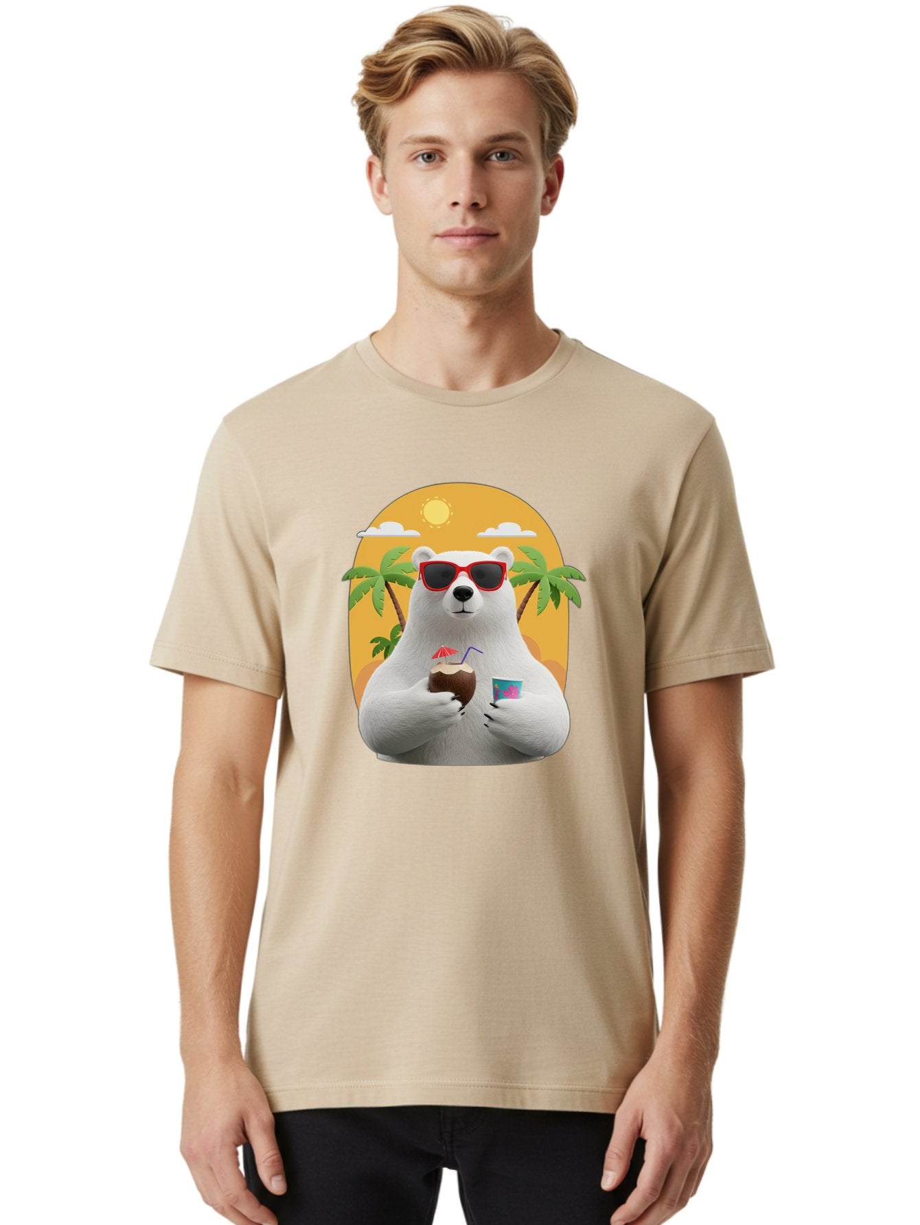 Polar-Bear-With-Coconut Men'S Graphic Tee, 100% Cotton, Comfortable Casual Summer Wear, Machine Washable, Vintage Camera, Old Camera, Antique Camera, Black Camera, Classic Photography, Photography Equipment, Nostalgic Device, Film Camera, Baf426 18