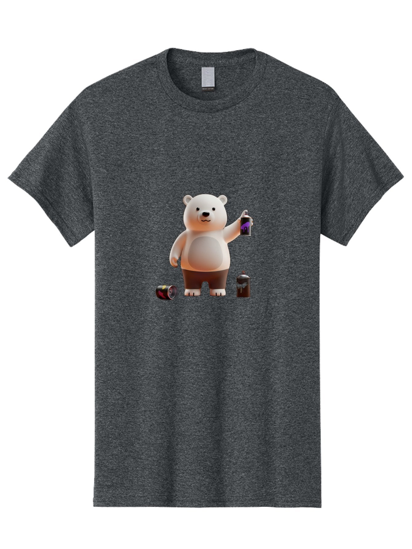 Polar-Bear-With-Spray-Paint Men'S Graphic Tee, 100% Cotton, Comfortable Casual Summer Wear, Machine Washable, Vintage Camera, Old Camera, Antique Camera, Black Camera, Classic Photography, Photography Equipment, Nostalgic Device, Film Camera, Baf429 4