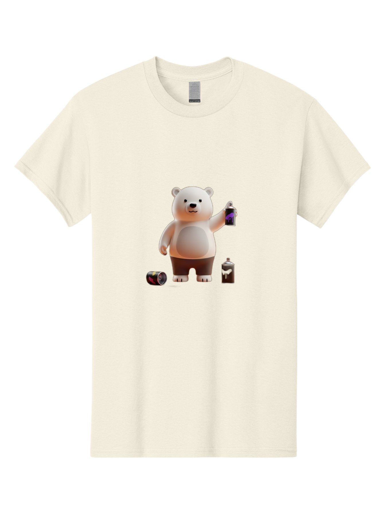 Polar-Bear-With-Spray-Paint Men'S Graphic Tee, 100% Cotton, Comfortable Casual Summer Wear, Machine Washable, Vintage Camera, Old Camera, Antique Camera, Black Camera, Classic Photography, Photography Equipment, Nostalgic Device, Film Camera, Baf429 9