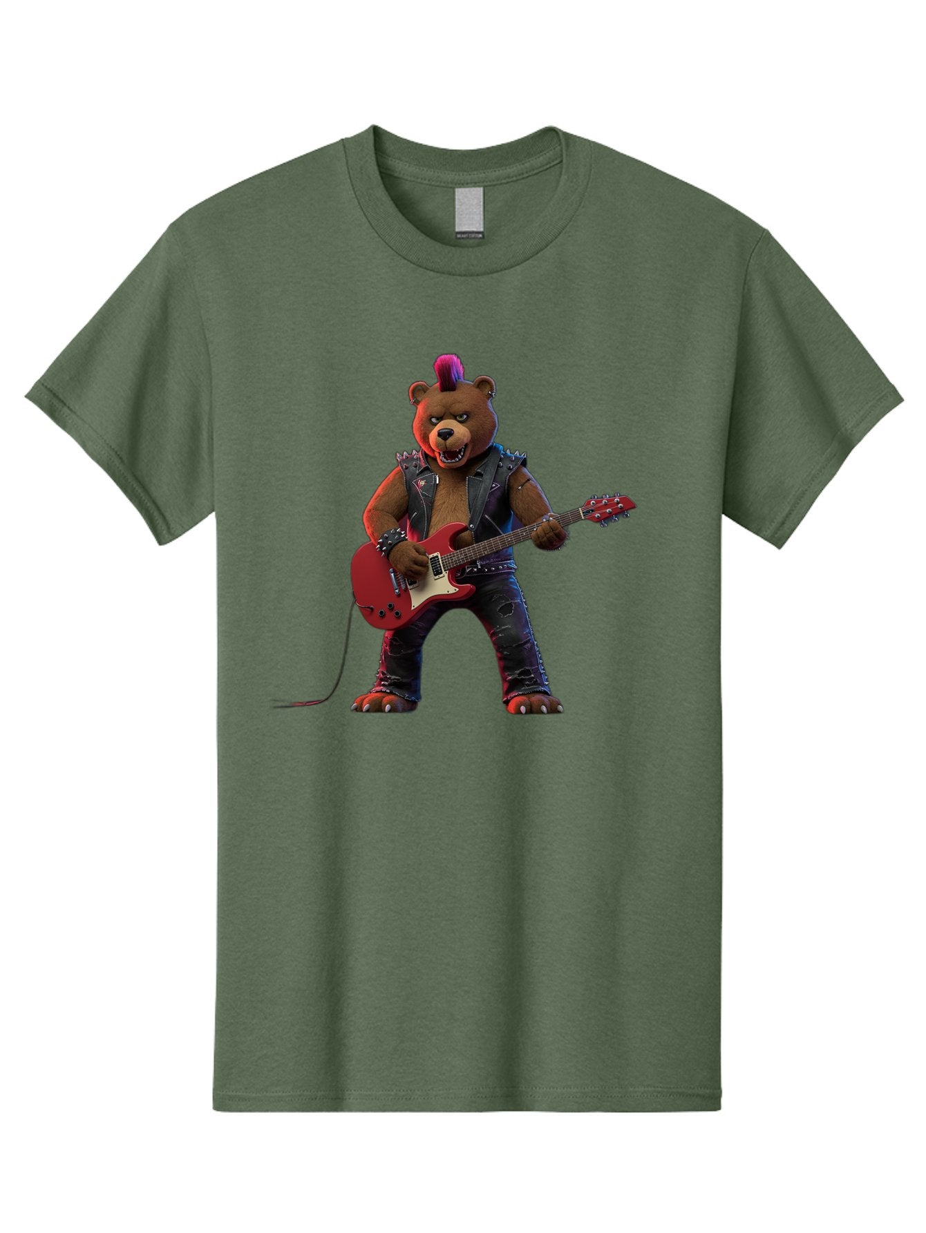 Punk-Bear-With-Guitar Men'S Graphic Tee, 100% Cotton, Comfortable Casual Summer Wear, Machine Washable, Vintage Camera, Old Camera, Antique Camera, Black Camera, Classic Photography, Photography Equipment, Nostalgic Device, Film Camera, Baf440 8