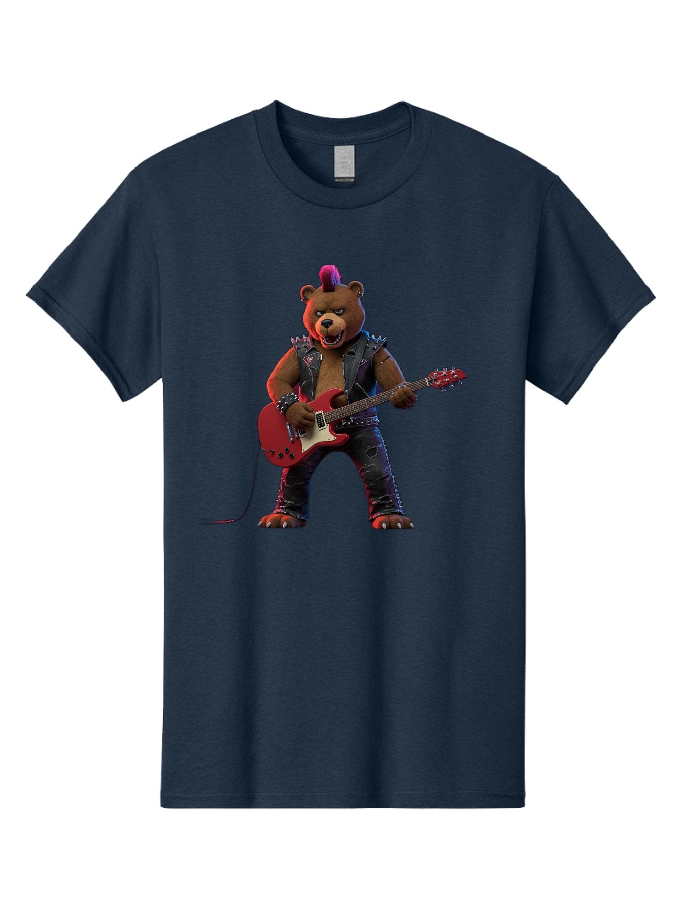 Punk-Bear-With-Guitar Men'S Graphic Tee, 100% Cotton, Comfortable Casual Summer Wear, Machine Washable, Vintage Camera, Old Camera, Antique Camera, Black Camera, Classic Photography, Photography Equipment, Nostalgic Device, Film Camera, Baf440