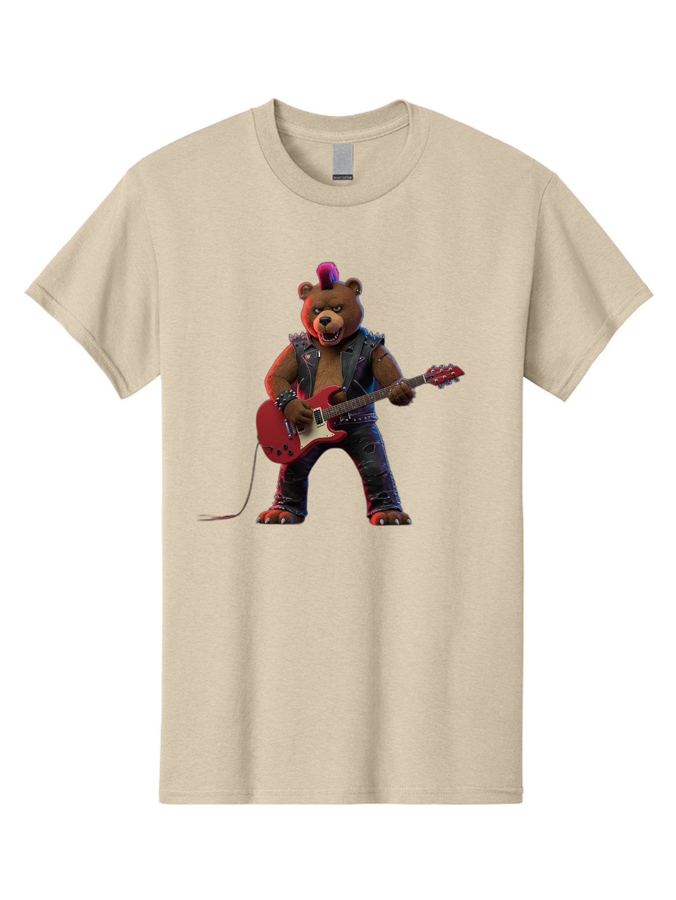 Punk-Bear-With-Guitar Men'S Graphic Tee, 100% Cotton, Comfortable Casual Summer Wear, Machine Washable, Vintage Camera, Old Camera, Antique Camera, Black Camera, Classic Photography, Photography Equipment, Nostalgic Device, Film Camera, Baf440 5